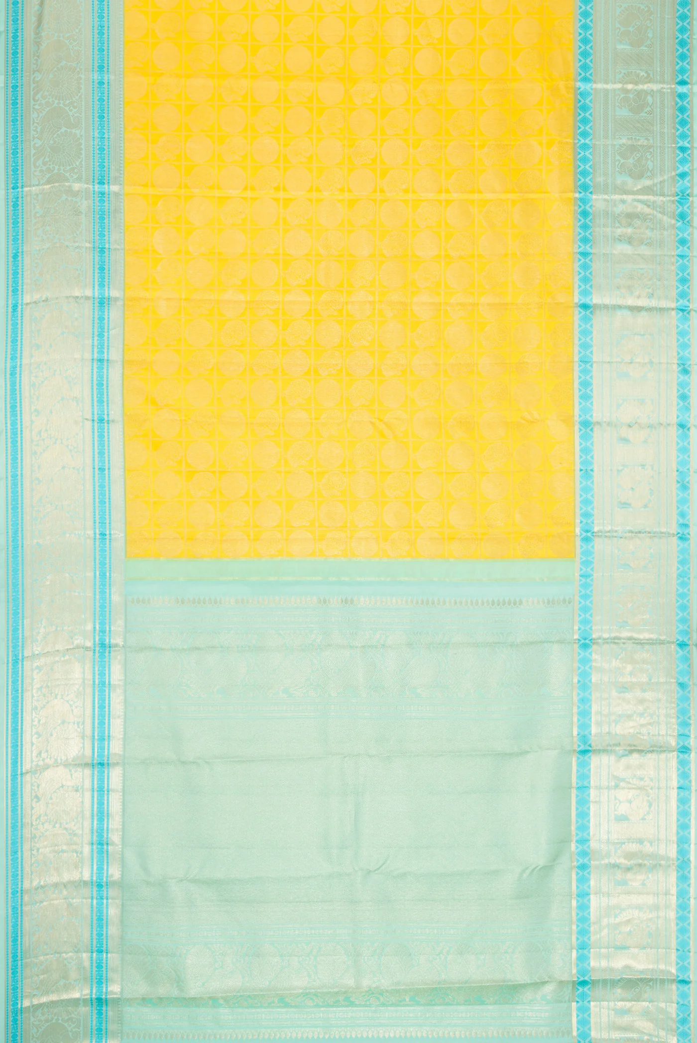 Yellow Kanchipuram Silk Saree - Image 6