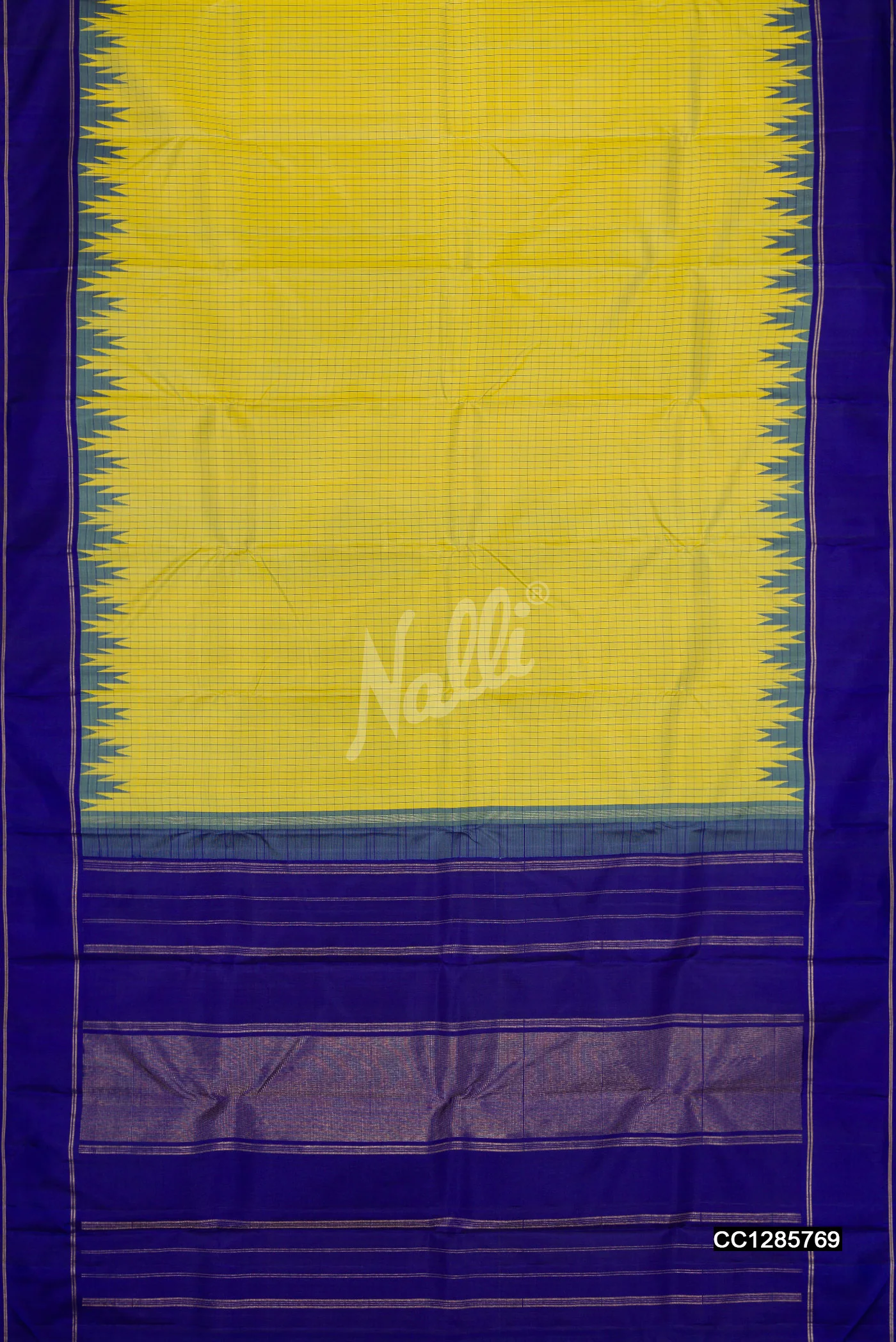 Yellow Dual Tone Kanchipuram Silk Saree