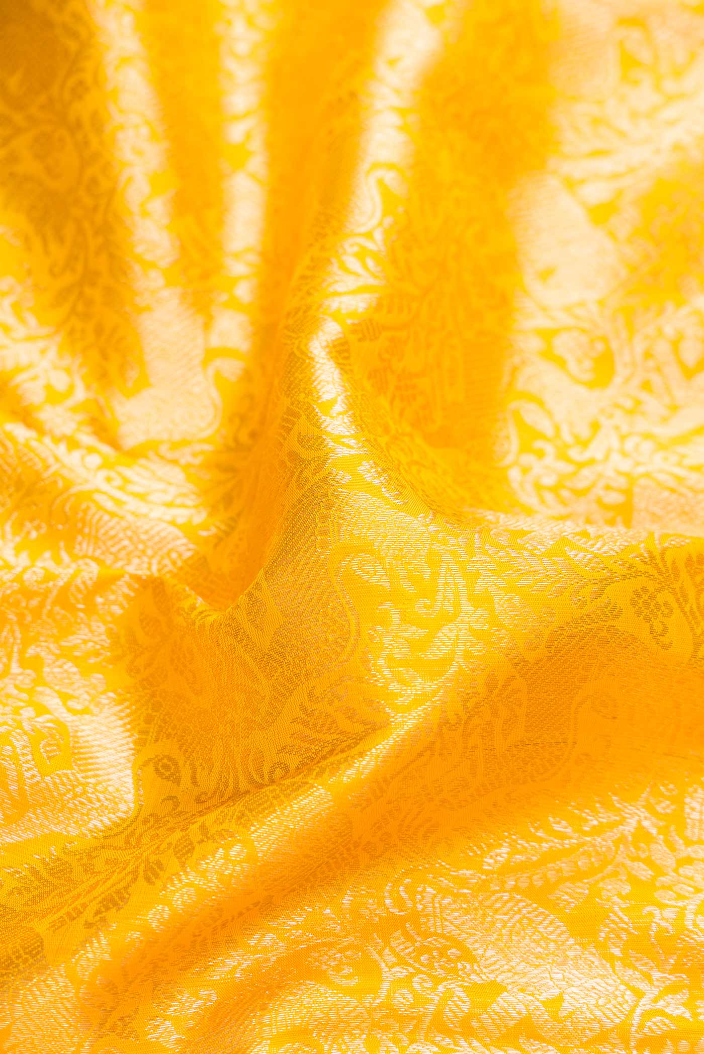 Yellow Dual Tone Kanchipuram Silk Saree - Image 2
