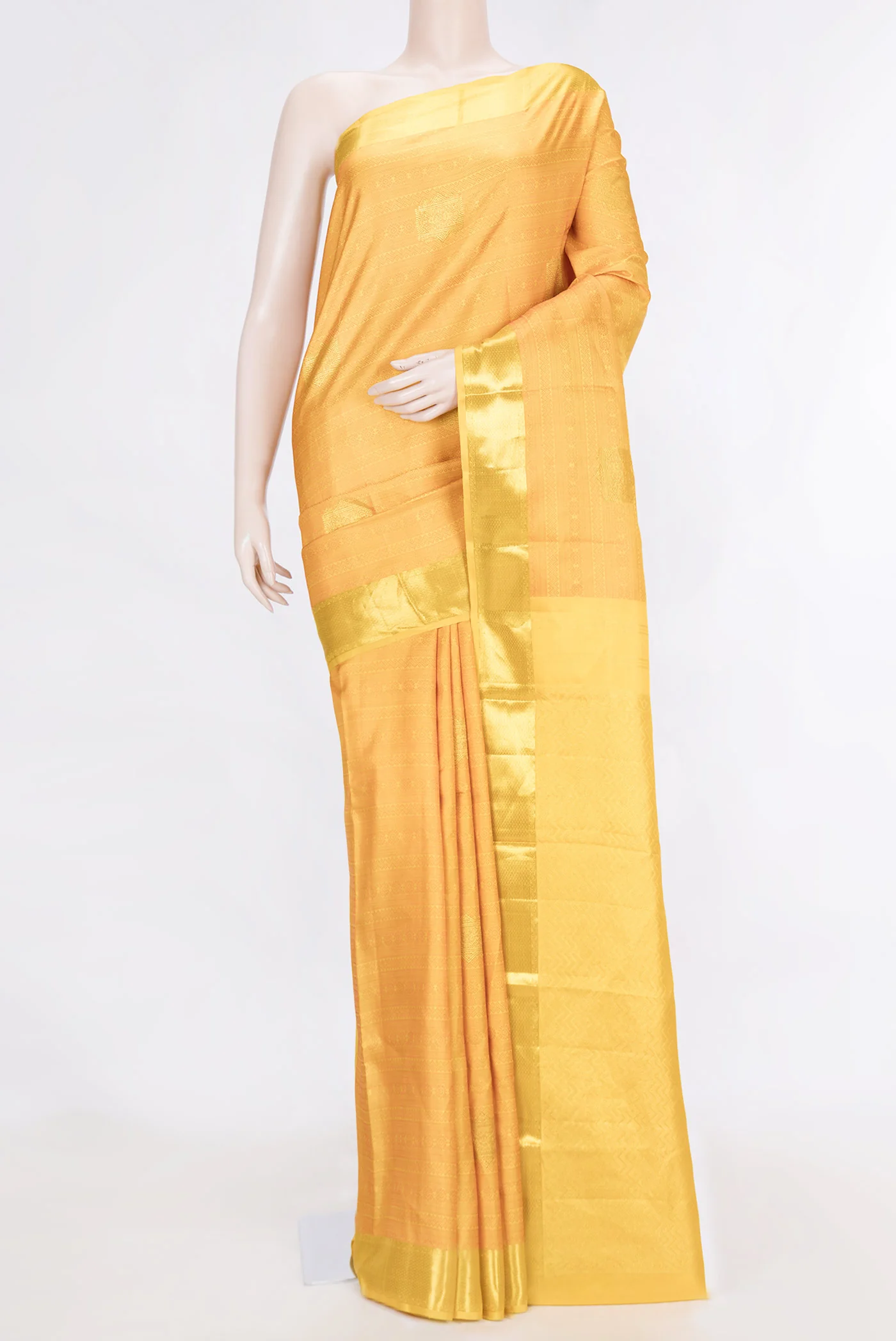 Yellow Dual Tone Kanchipuram Silk Saree