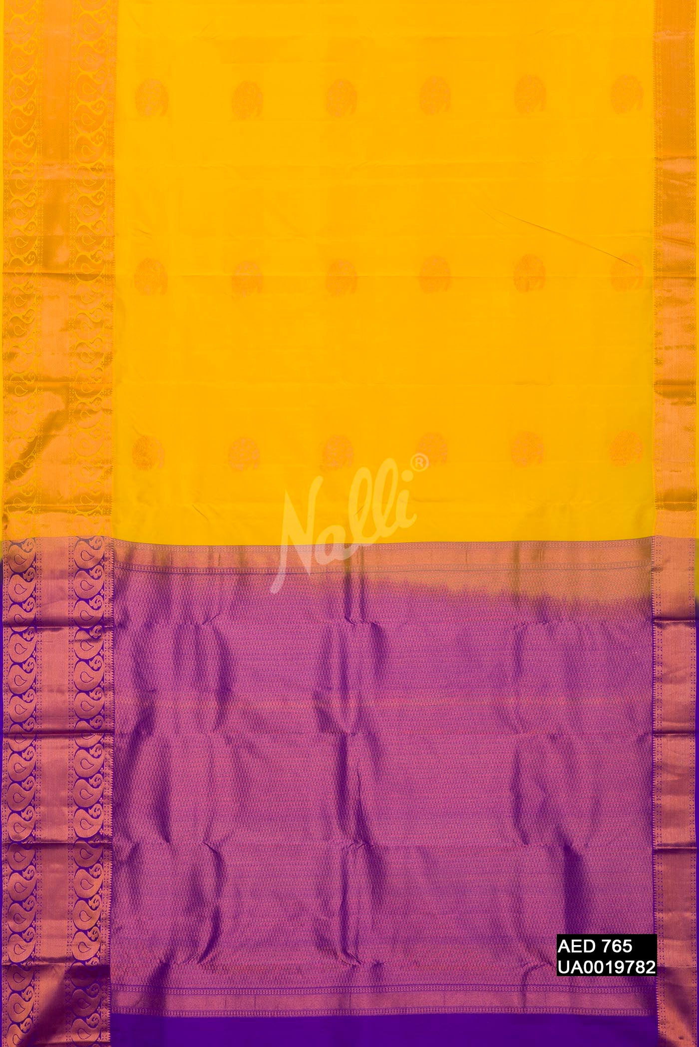 Yellow Dual Tone Kanchipuram Silk Saree