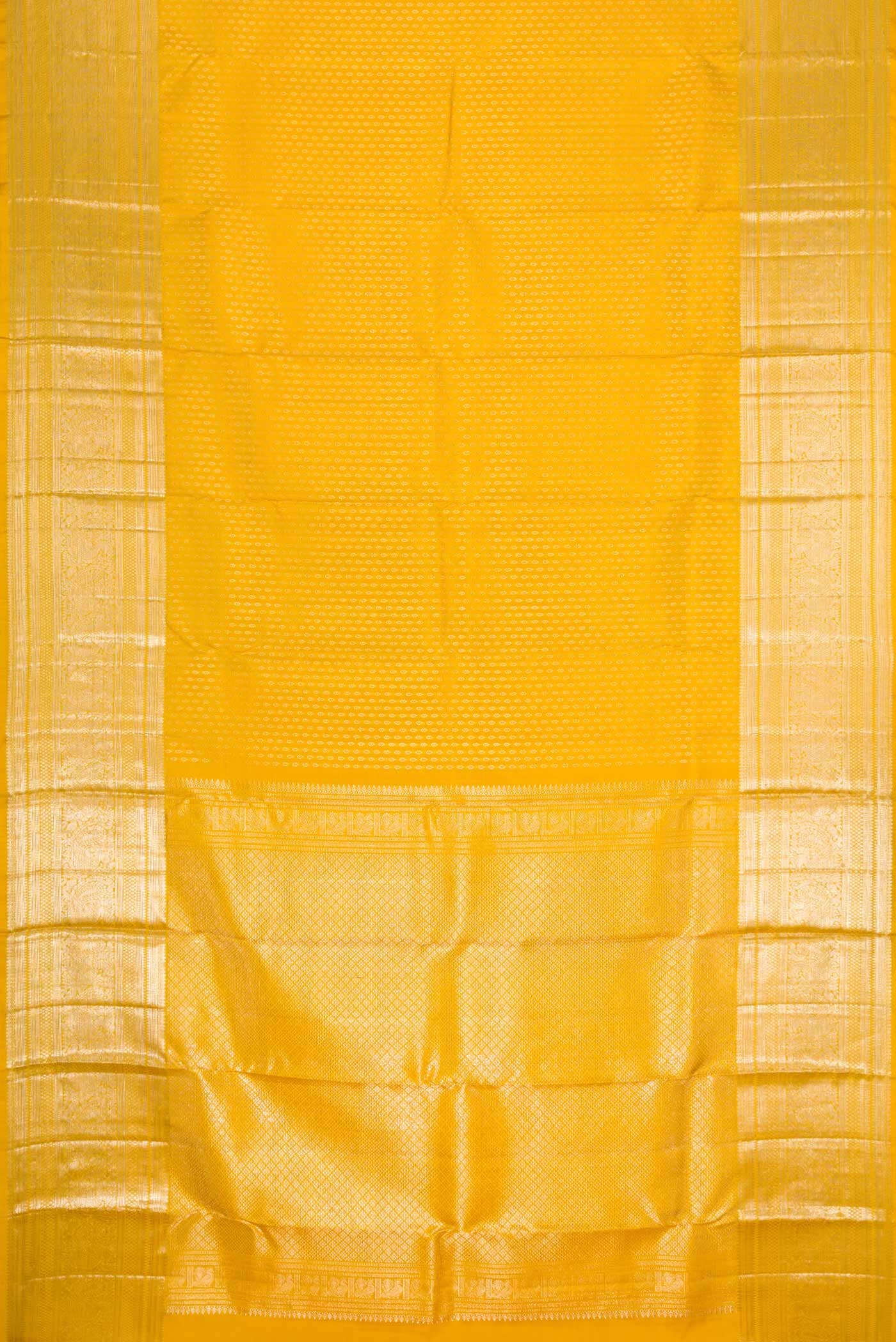 Yellow Dual Tone Kanchipuram Silk Saree - Image 6