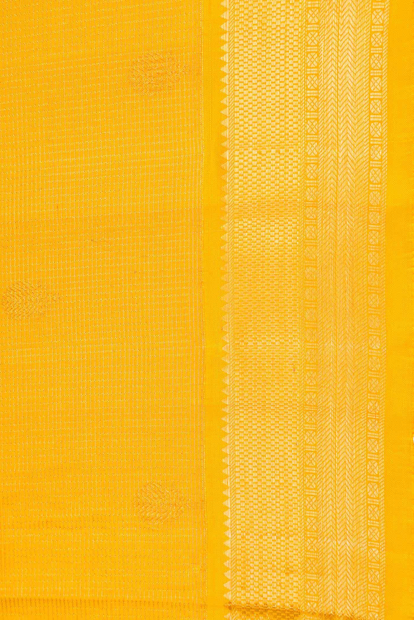 Yellow Dual Tone Kanchipuram Silk Saree - Image 3