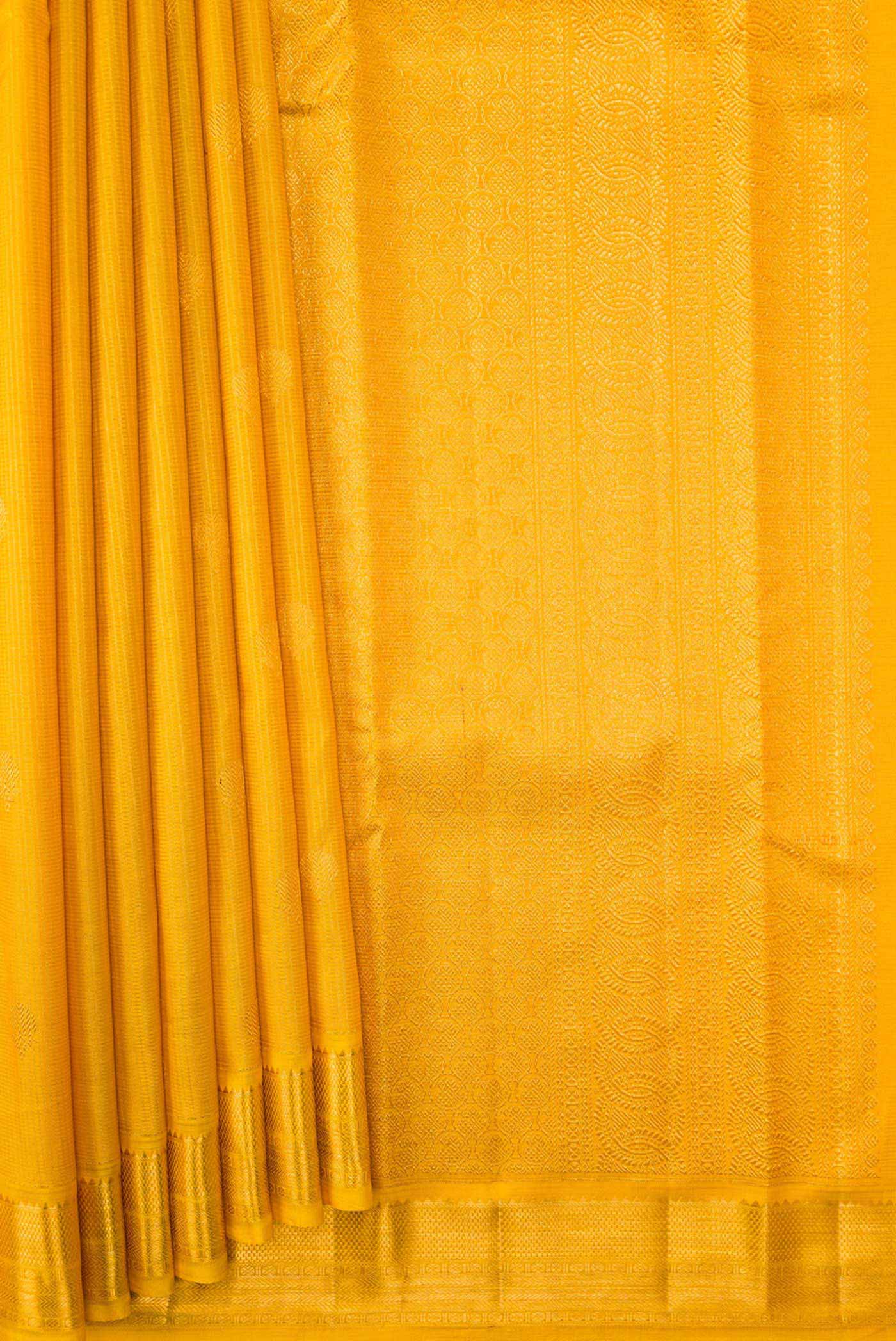 Yellow Dual Tone Kanchipuram Silk Saree - Image 4