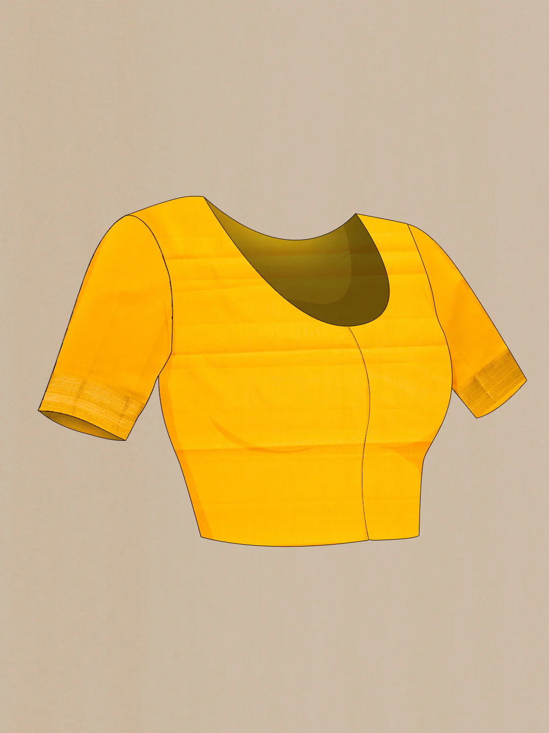 Yellow Dual Tone Kanchipuram Silk Saree - Image 5