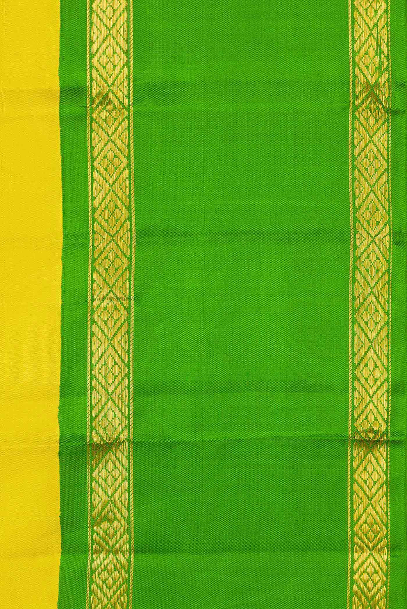 Yellow Dual Tone Kanjivaram Silk Saree - Image 3