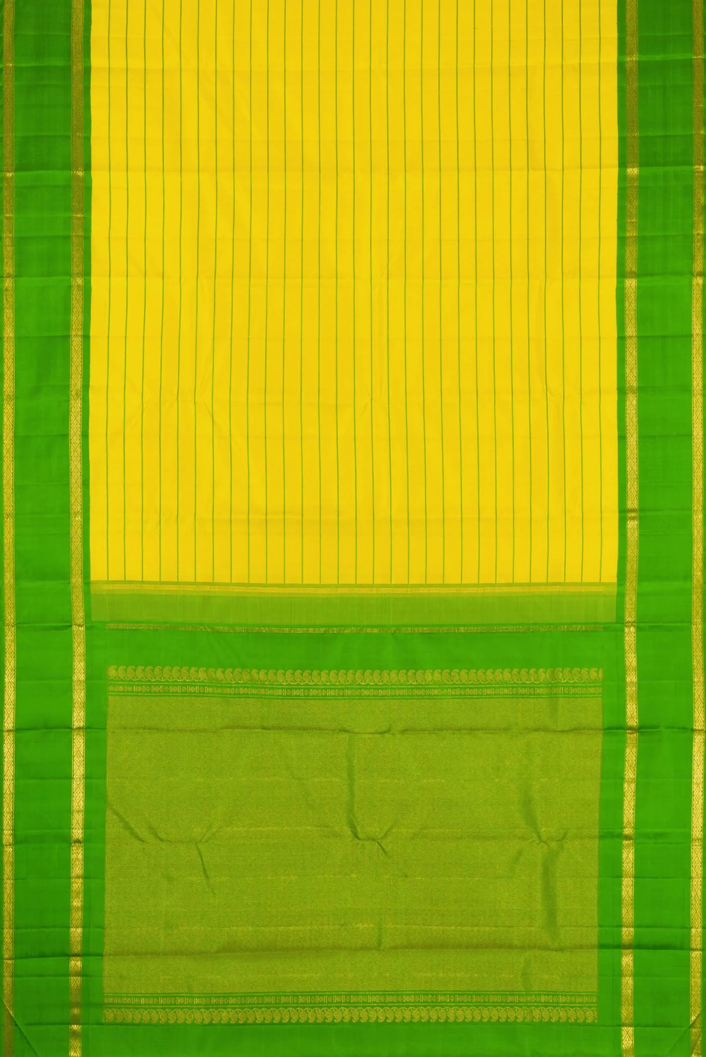 Yellow Dual Tone Kanjivaram Silk Saree - Image 6