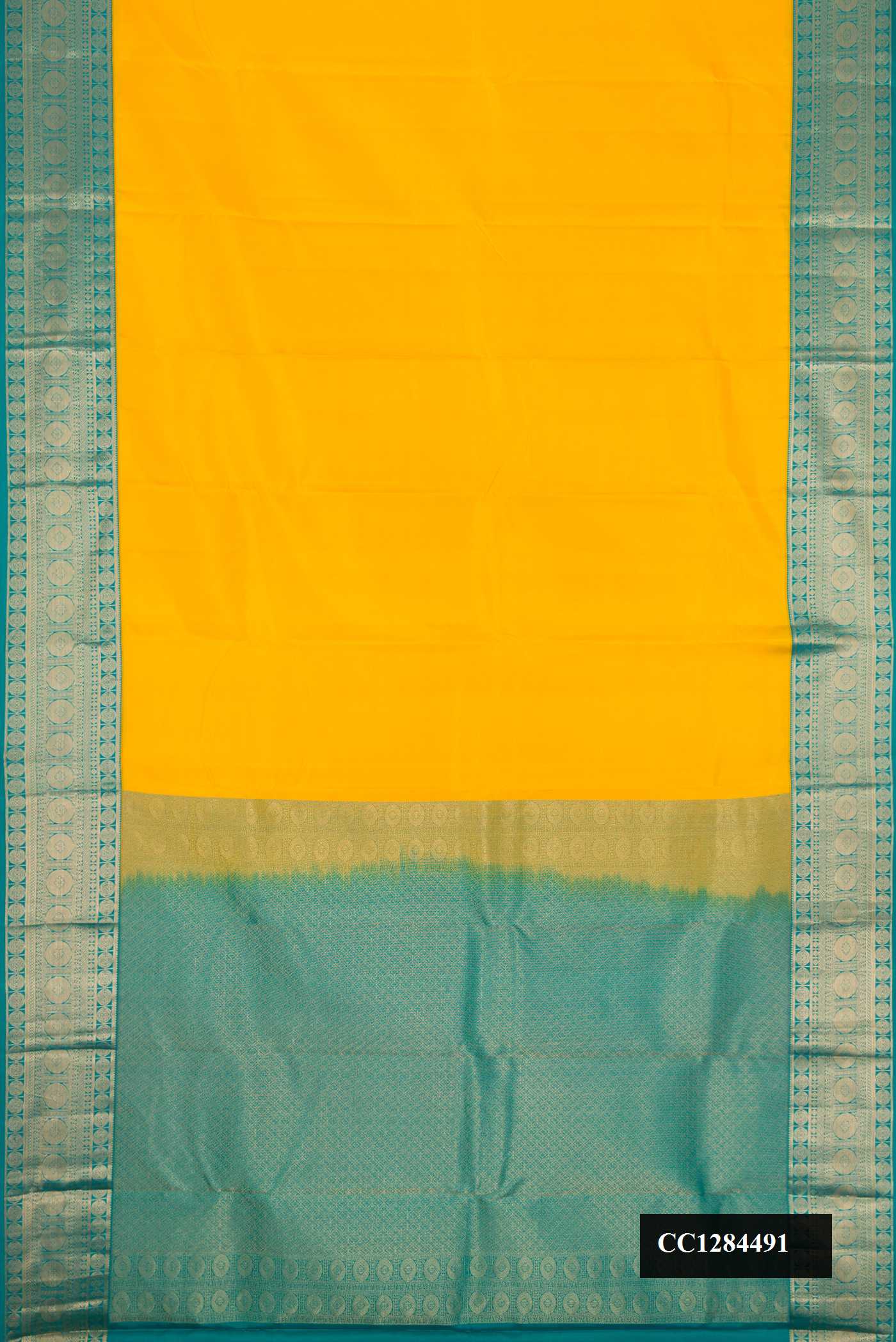 Yellow Dual Tone Kanchipuram Silk Saree