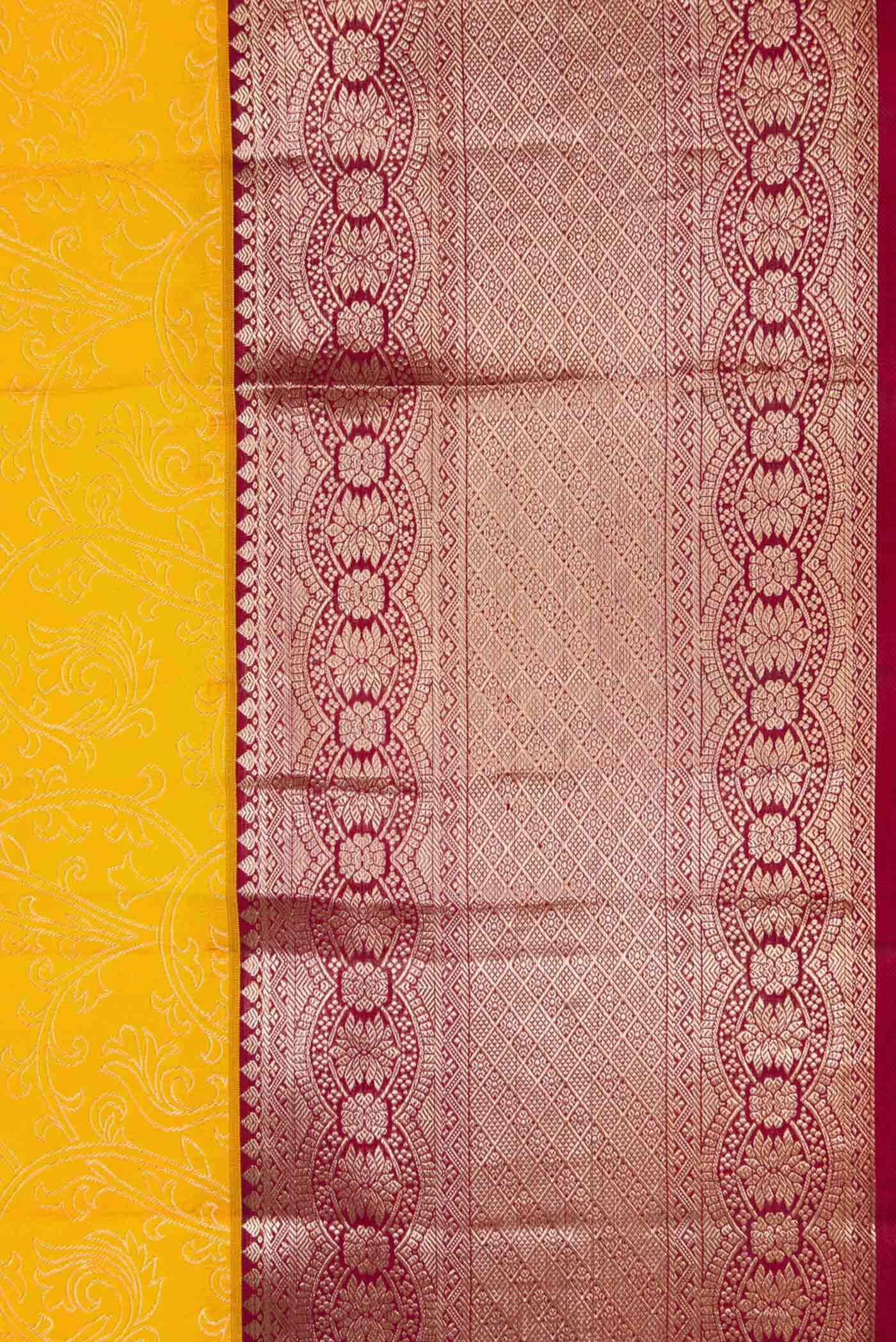 Yellow Kanchipuram Silk Saree - Image 3