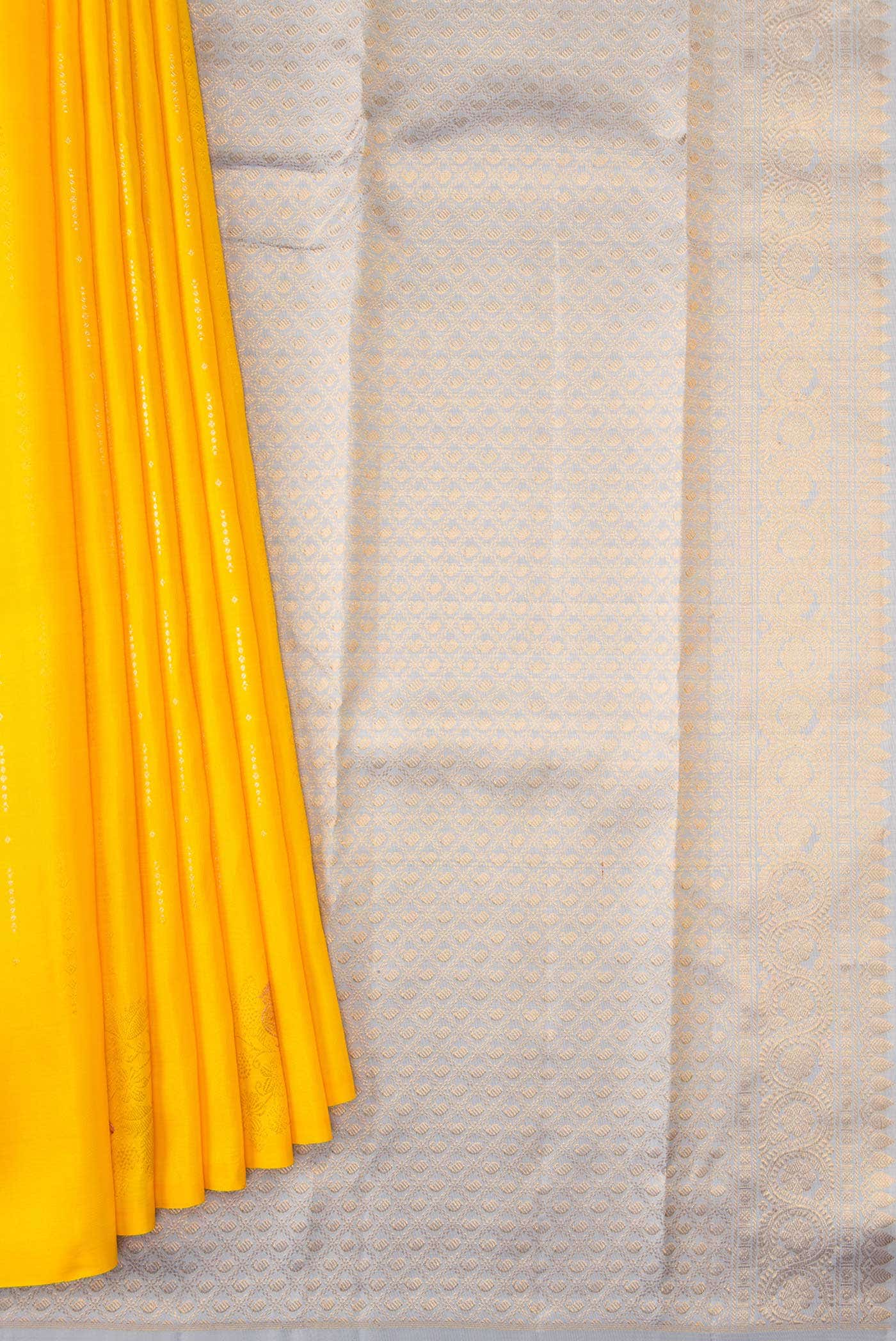 Yellow Dual Tone Kanchipuram Silk Saree - Image 2