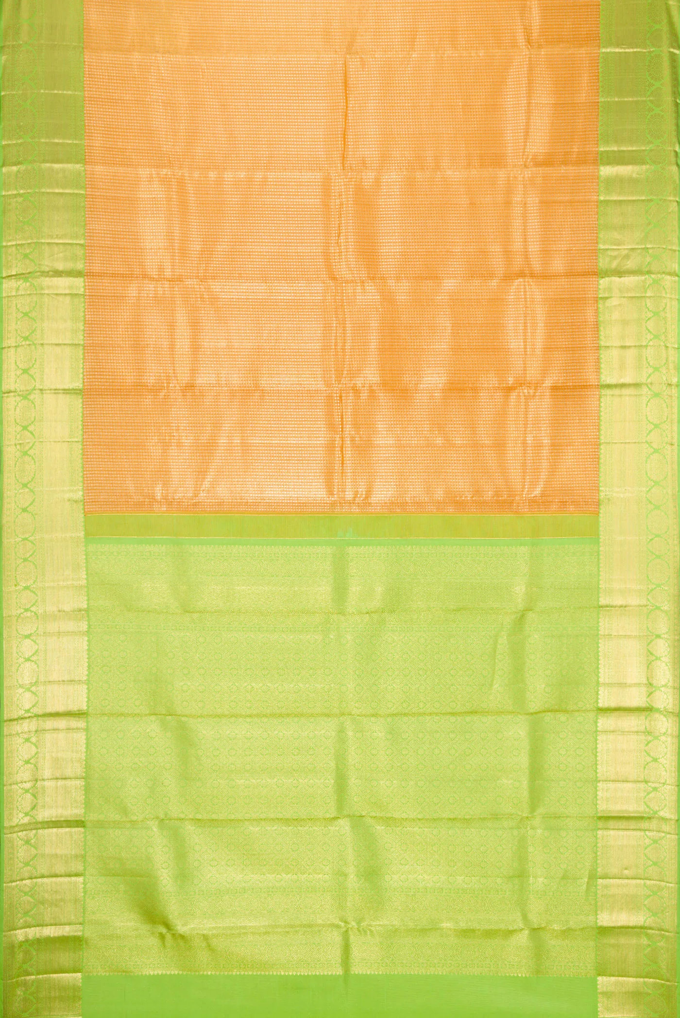 Yellow Dual Tone Kanchipuram Tissue Silk Saree - Image 6
