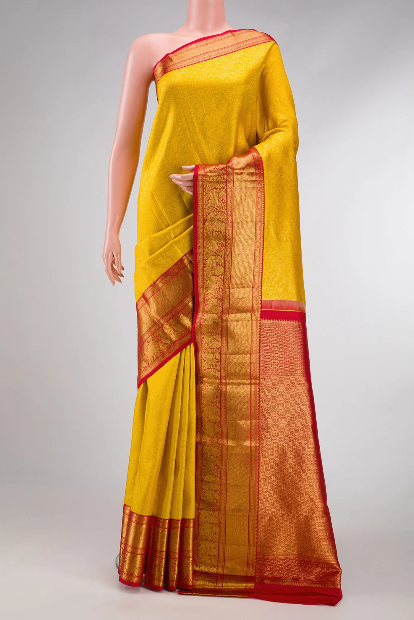Yellow Kanjivaram Silk Saree