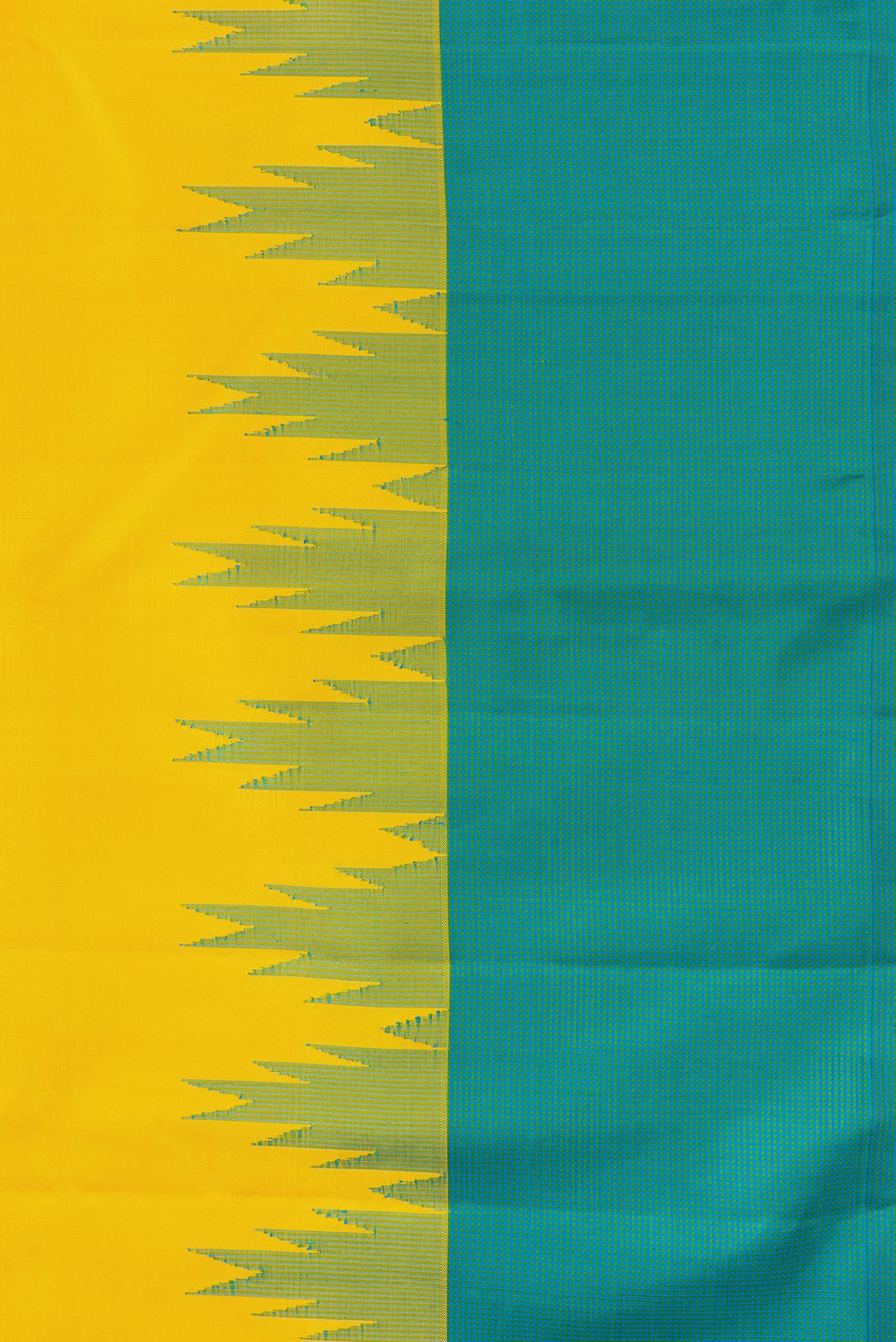 Yellow Kanjivaram Silk Saree - Image 3