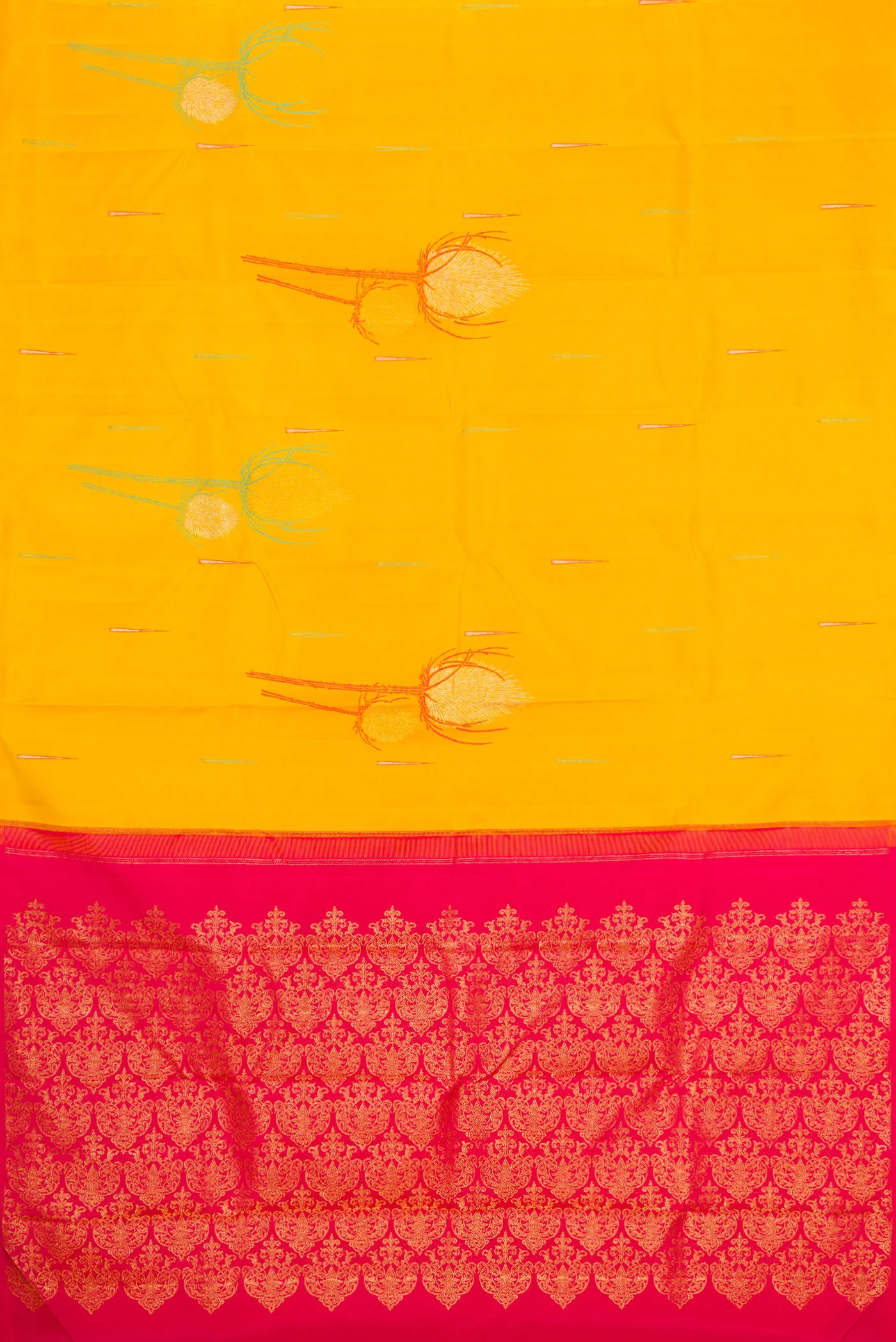 Yellow Kanjivaram Silk Saree - Image 5