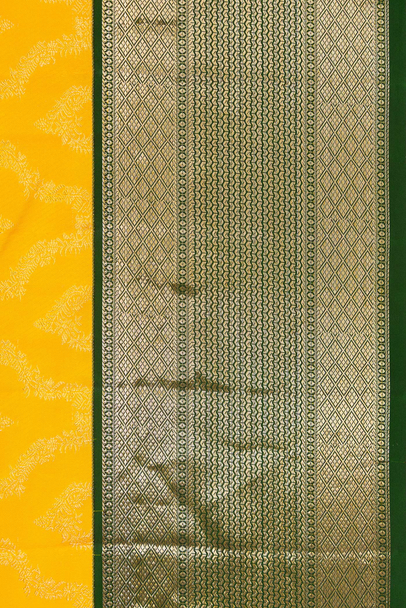 Yellow Kanjivaram Silk Saree - Image 3