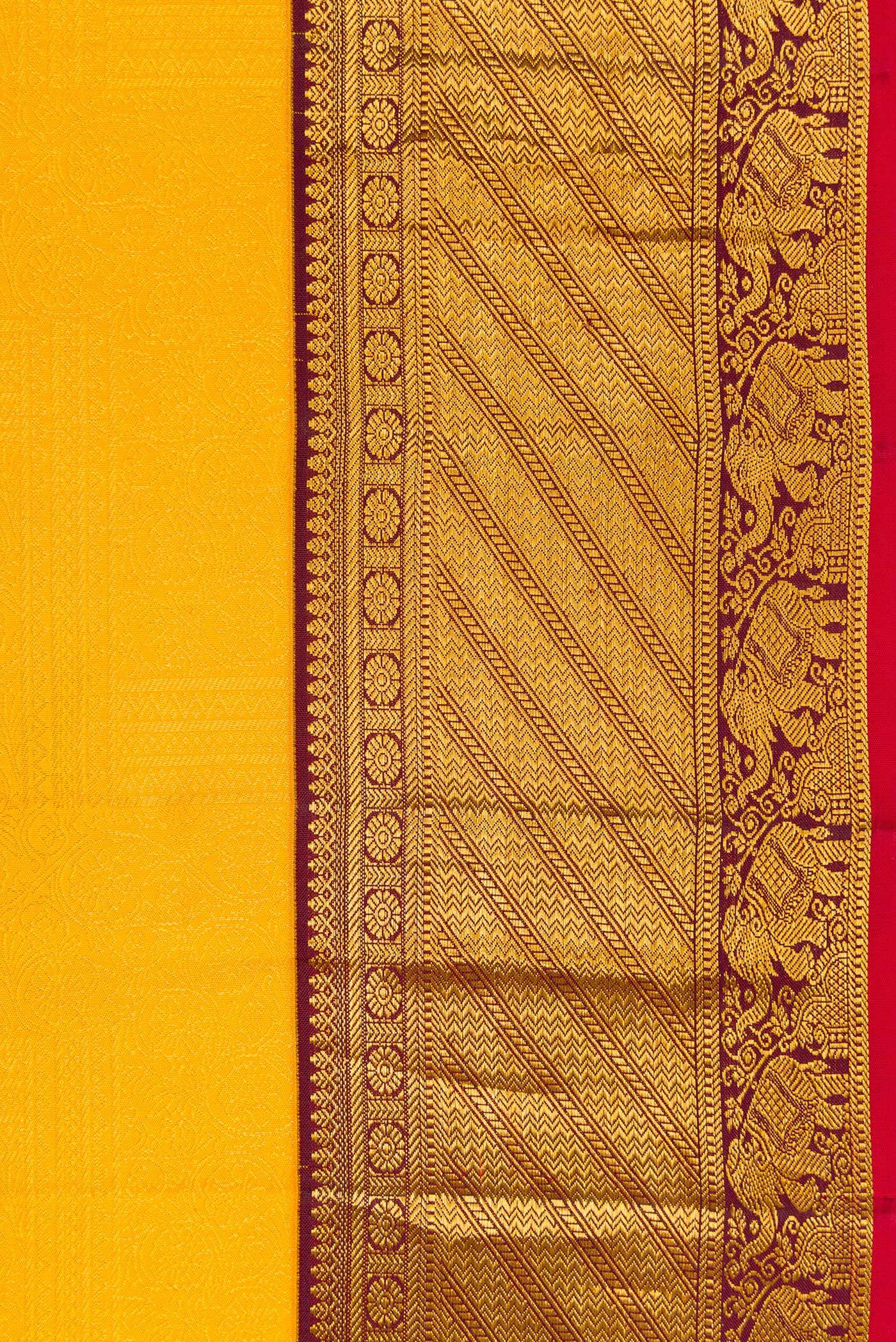 Yellow Kanjivaram Silk Saree - Image 3