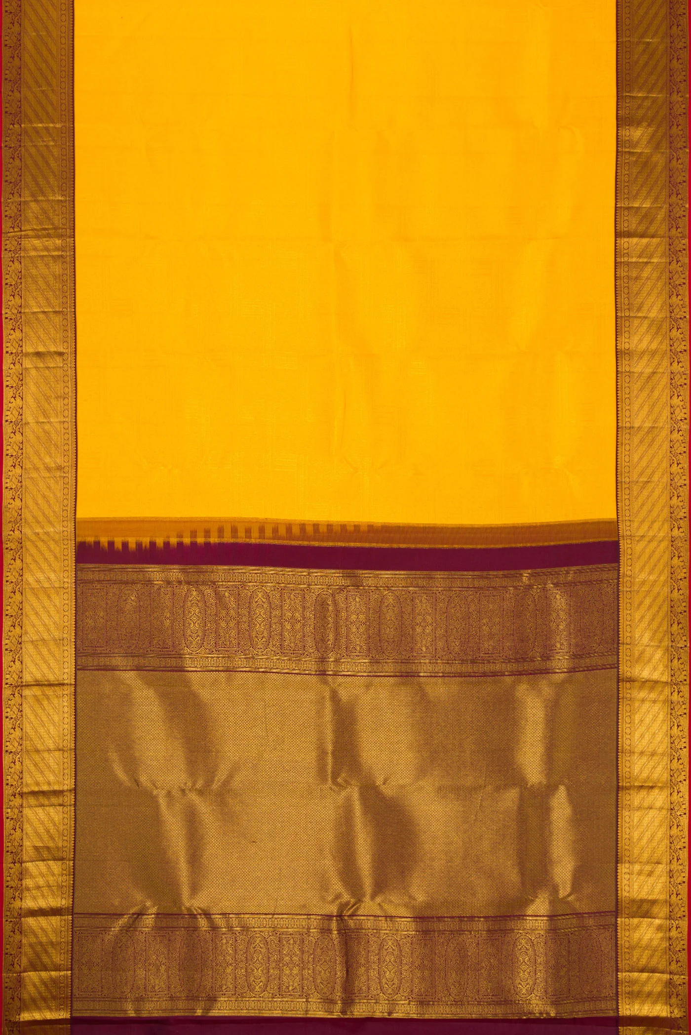 Yellow Kanjivaram Silk Saree - Image 6