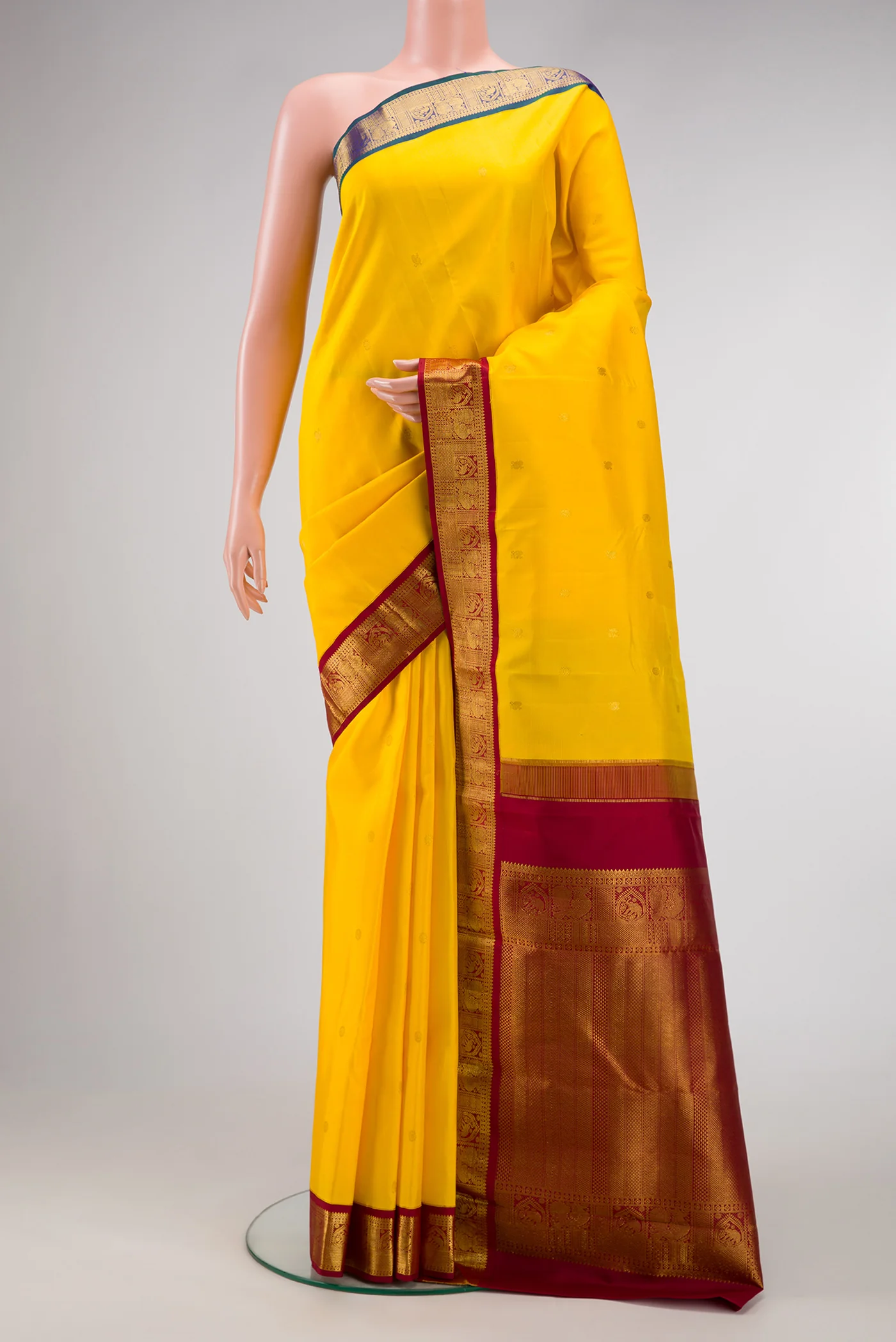 Yellow Kanjivaram Silk Saree