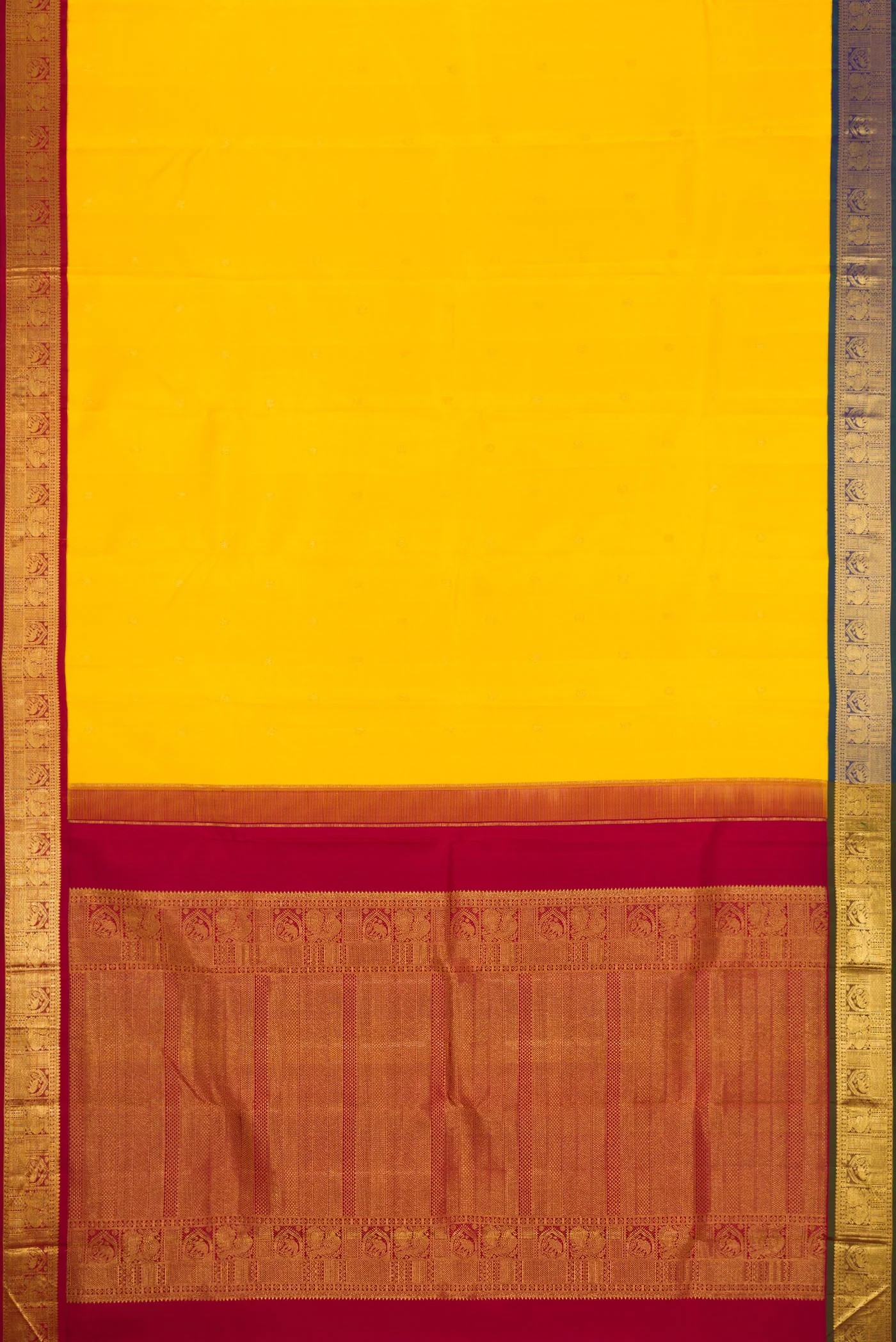 Yellow Kanjivaram Silk Saree - Image 6