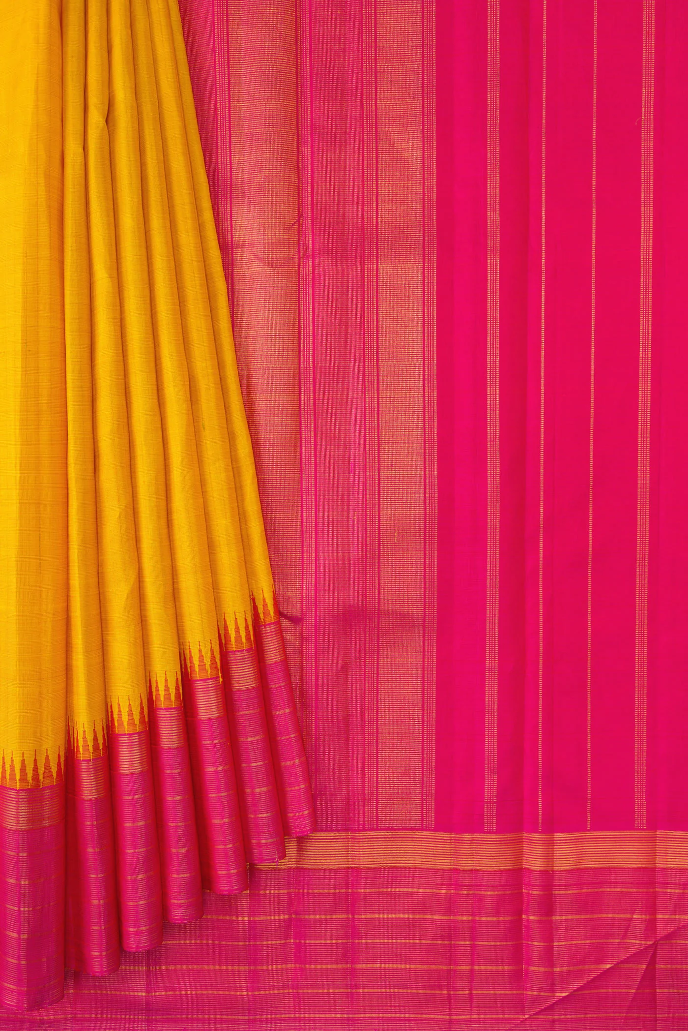 Yellow Kanjivaram Silk Saree - Image 4