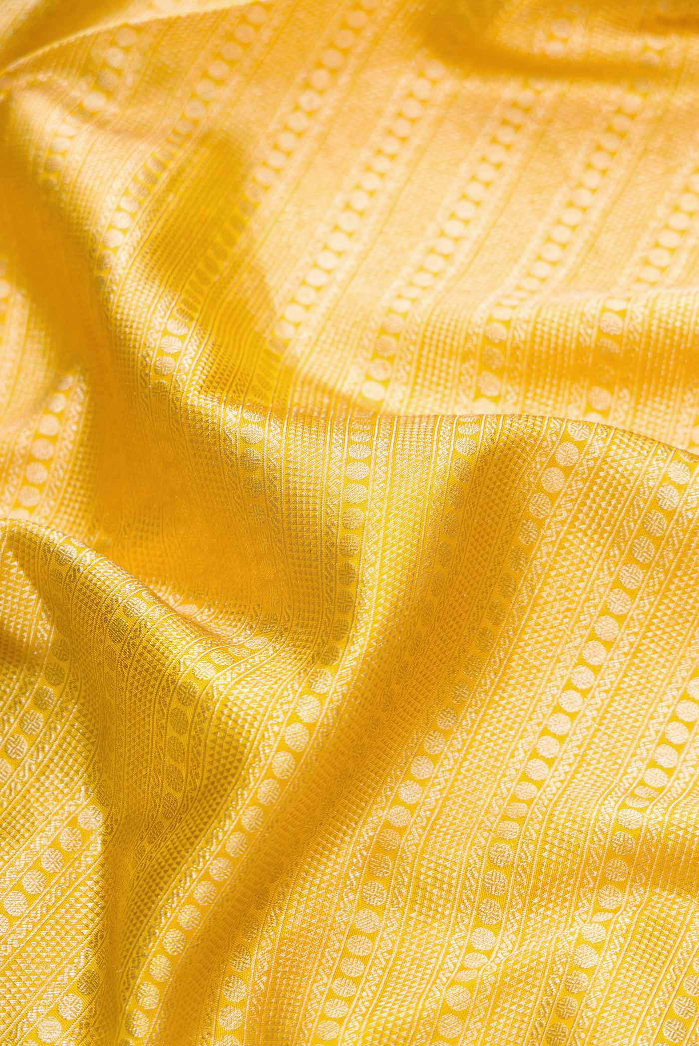 Yellow Kanjivaram Tissue Silk Saree - Image 2