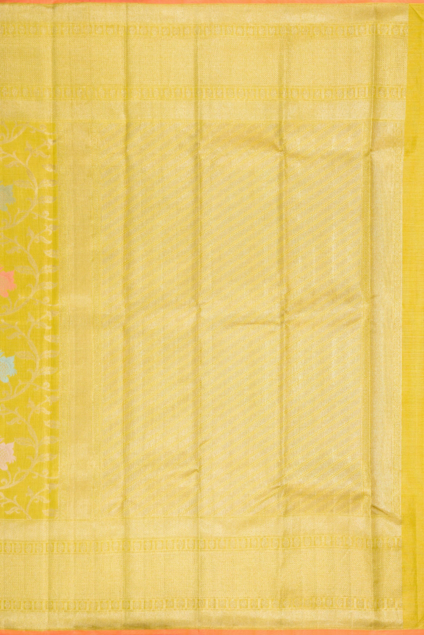 Yellow Dual Tone Kanjivaram Tissue Silk Saree - Image 7