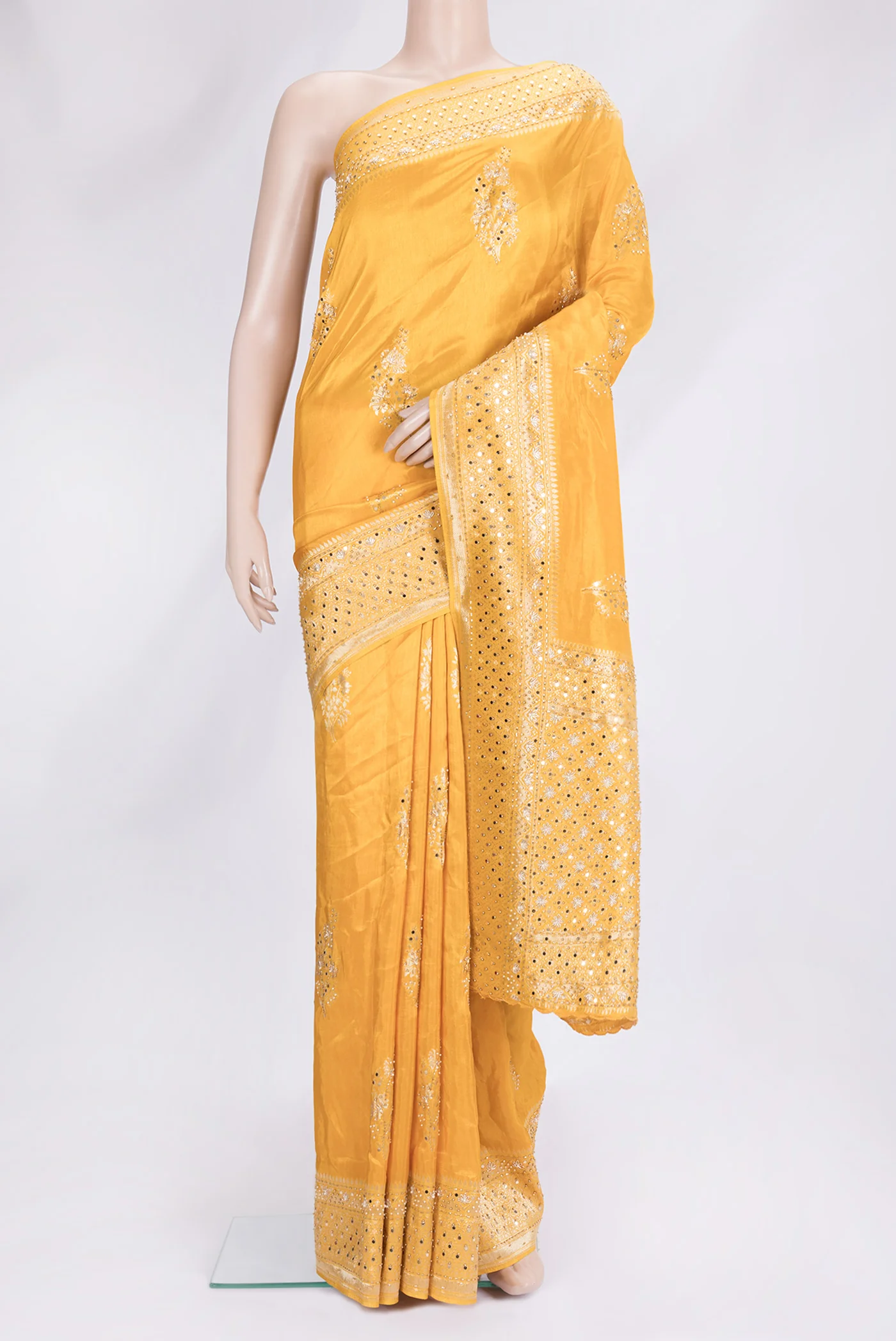 Yellow Tissue Silk Saree