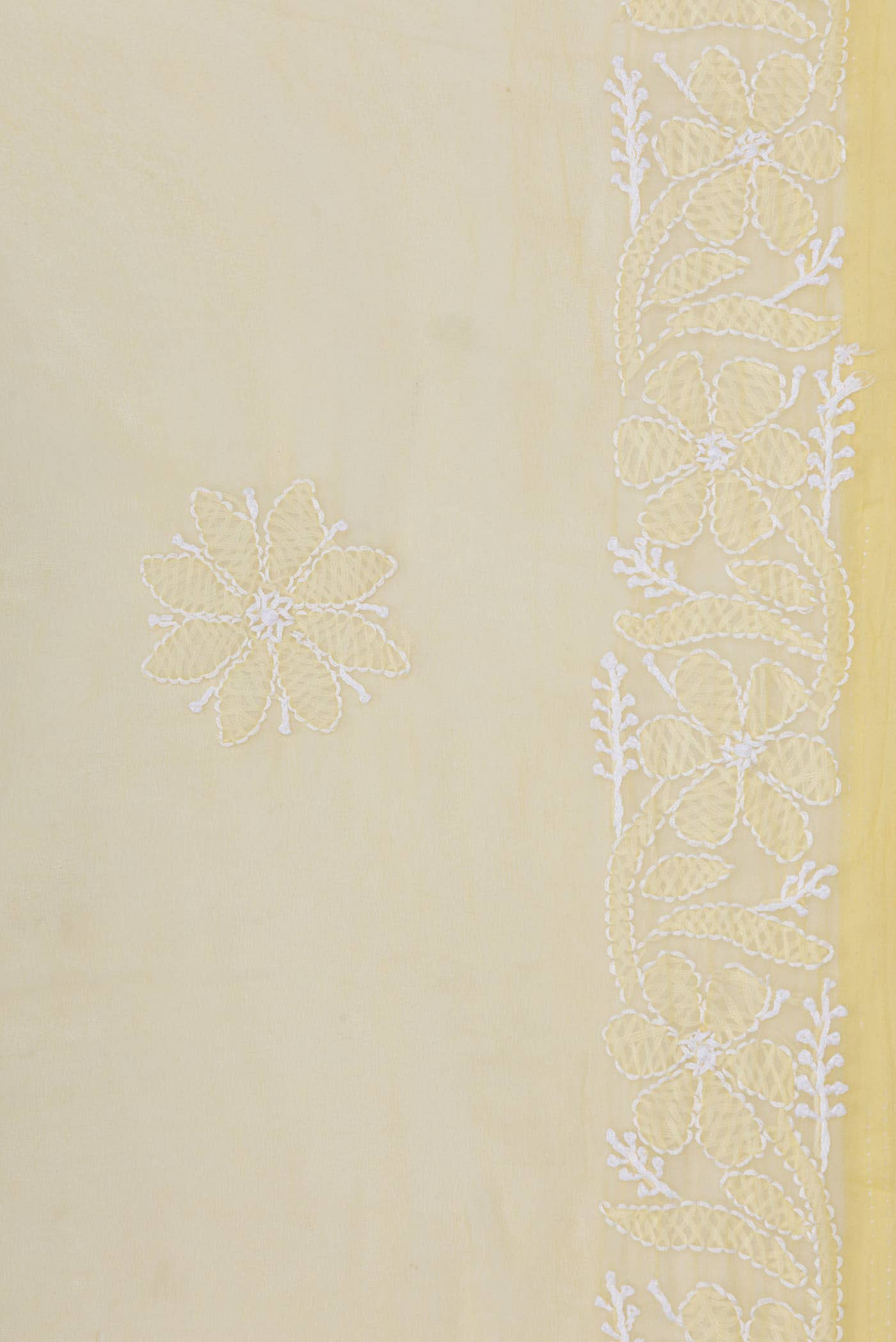 Yellow Dual Tone Mysore Georgette Saree - Image 2