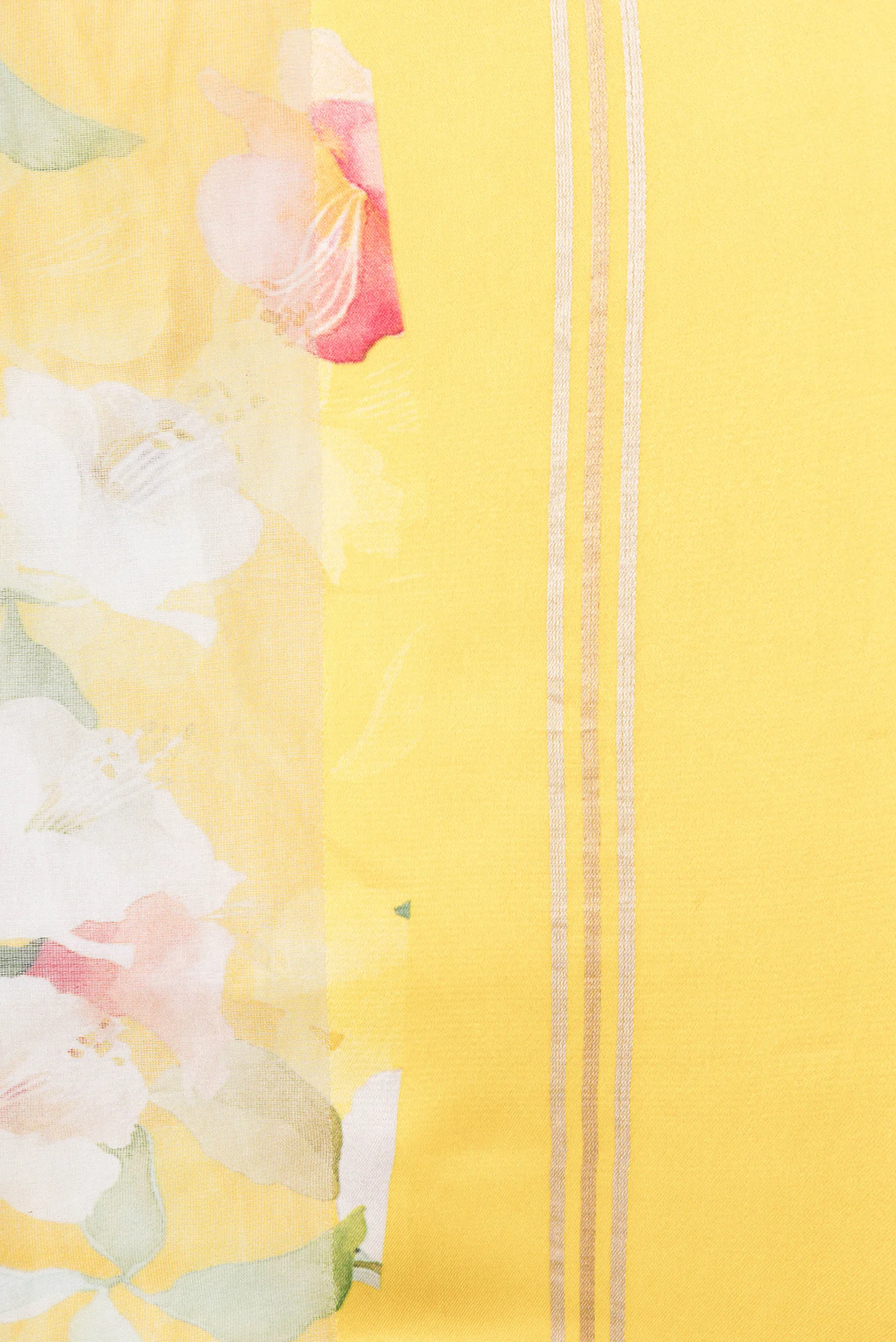 Yellow Organza Silk Saree - Image 3