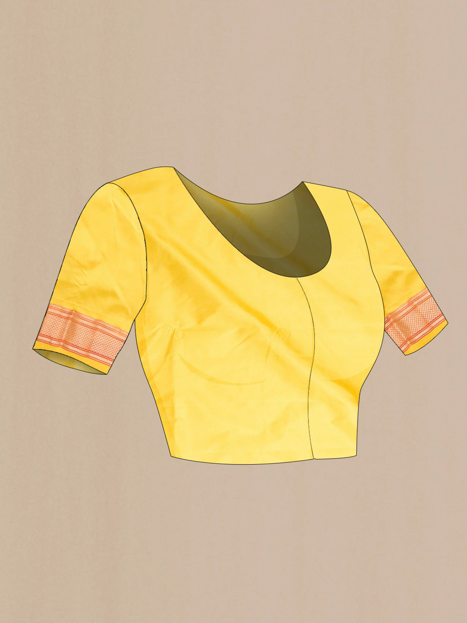 Yellow Dual Tone Paithani Silk Saree - Image 5