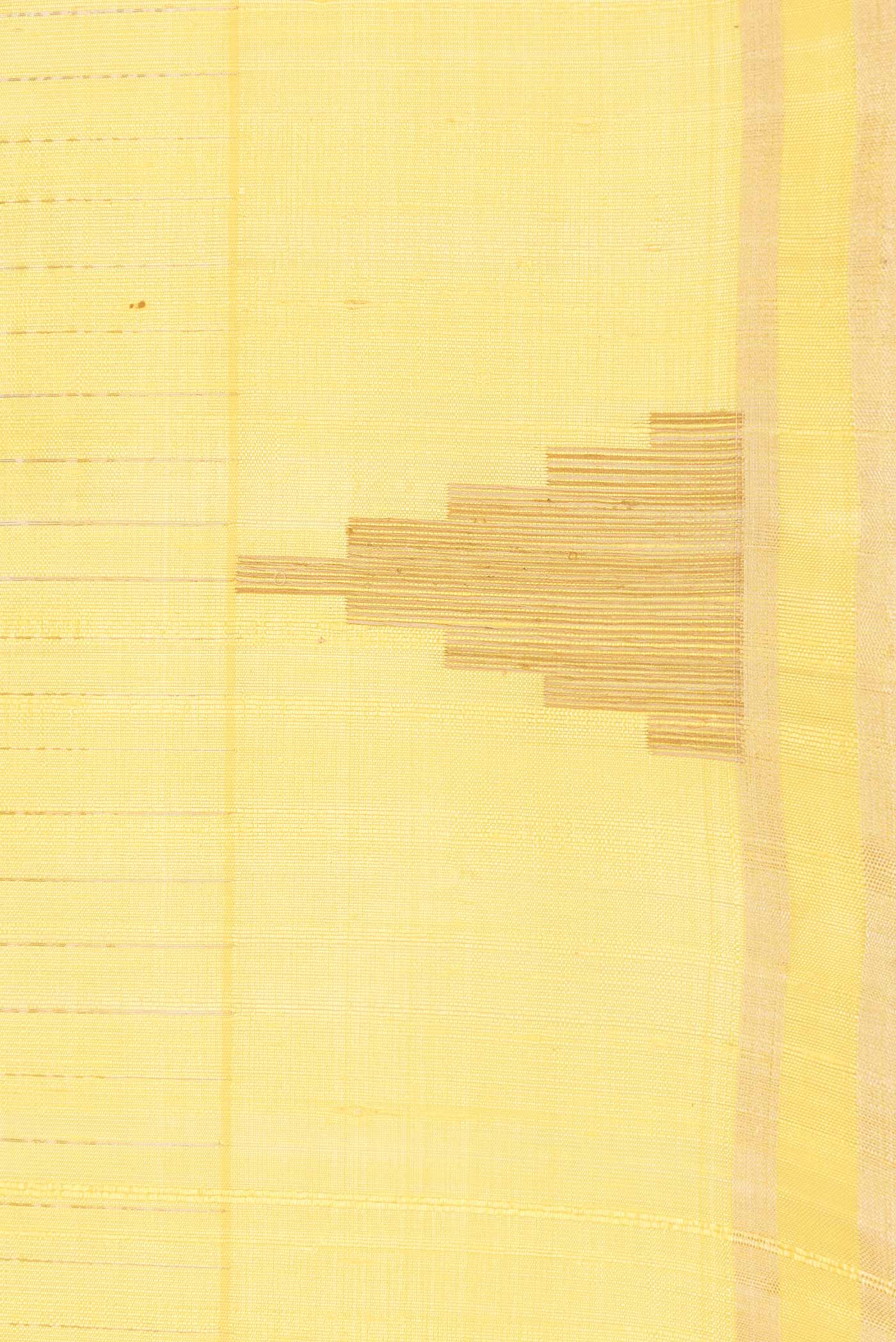 Yellow Dual Tone Raw Silk Saree - Image 3