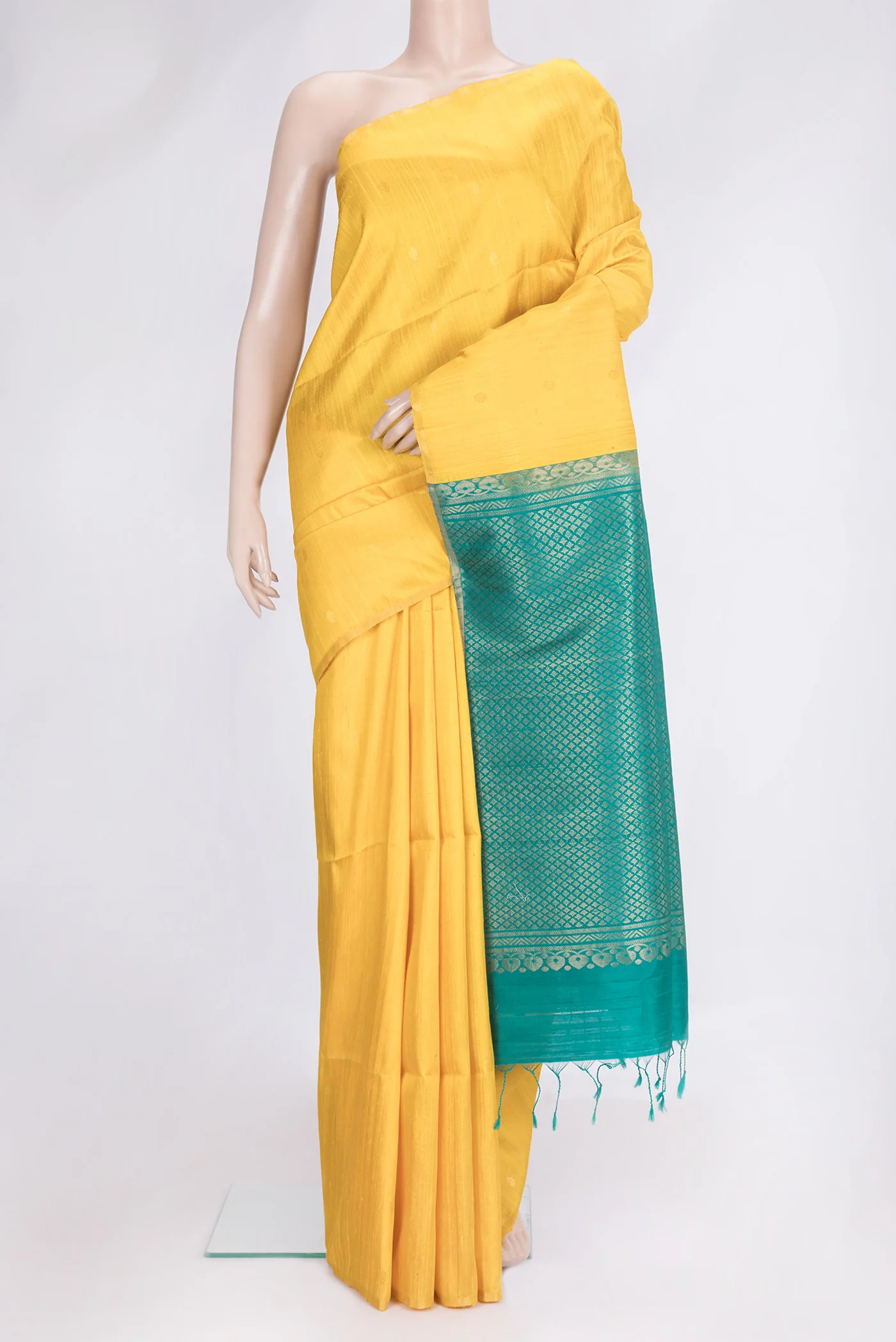 Yellow Raw Silk Saree