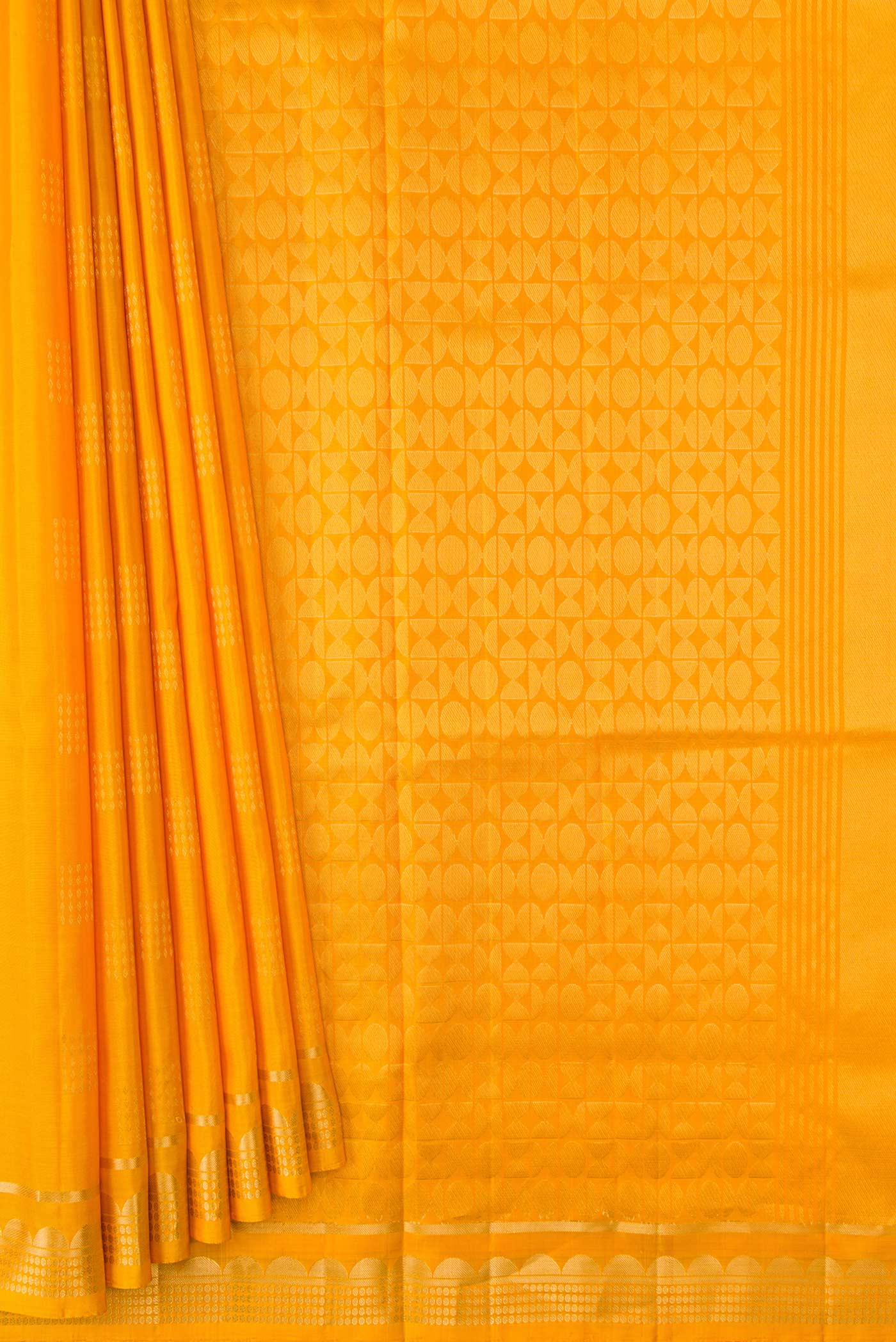Yellow Dual Tone Soft Silk Saree - Image 4