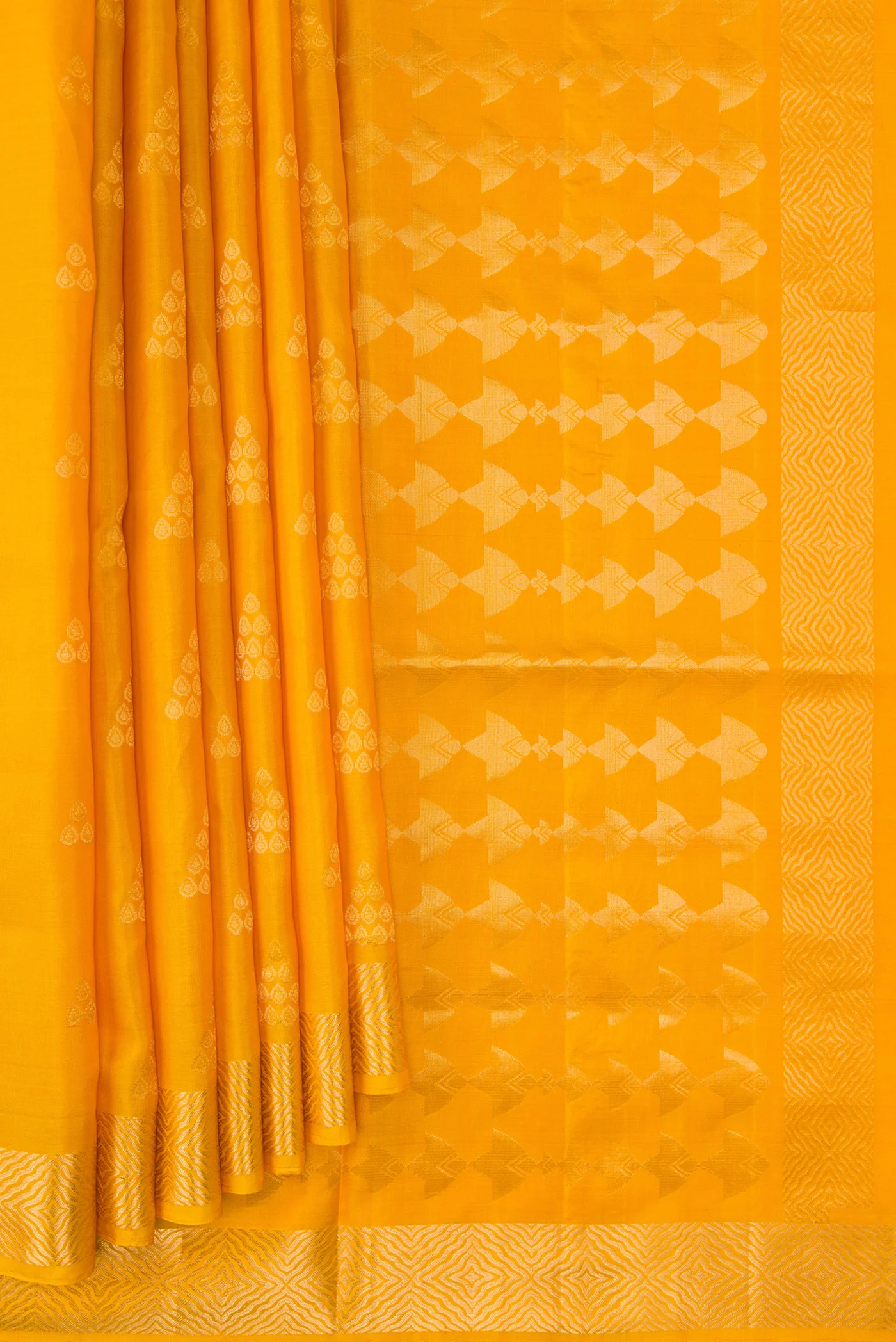 Yellow Soft Silk Saree - Image 4