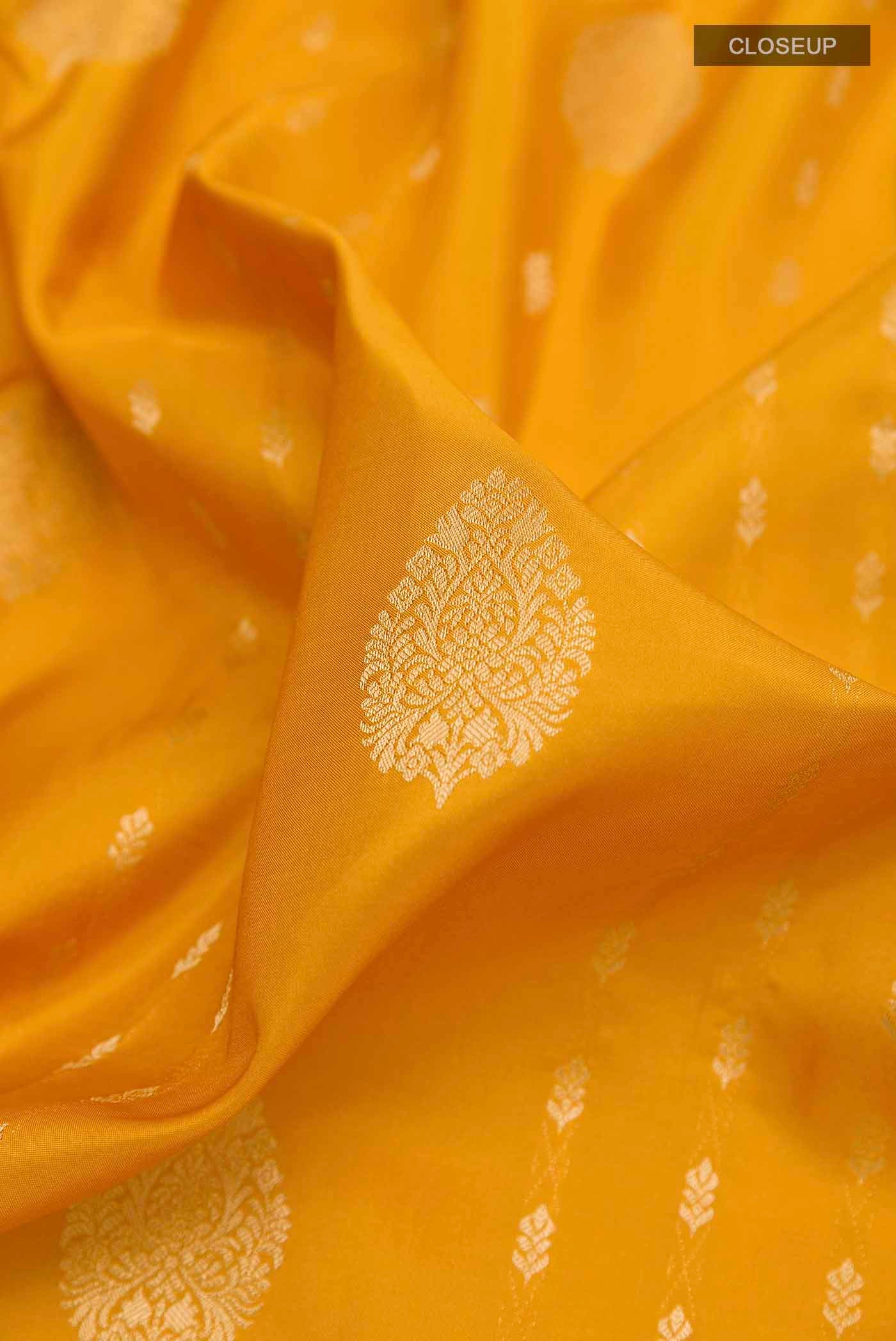 Yellow Dual Tone Soft Silk Saree - Image 2