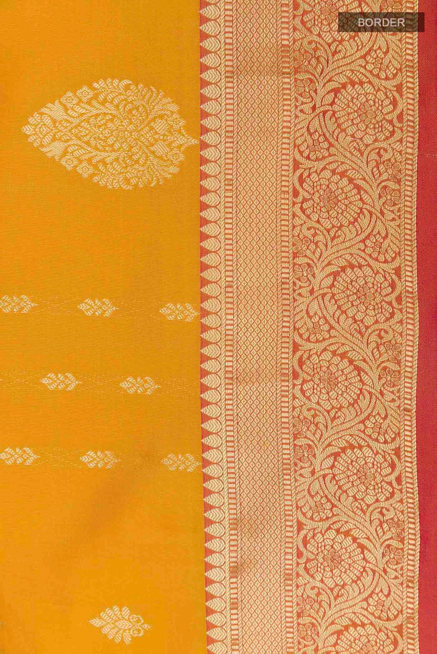 Yellow Dual Tone Soft Silk Saree - Image 3