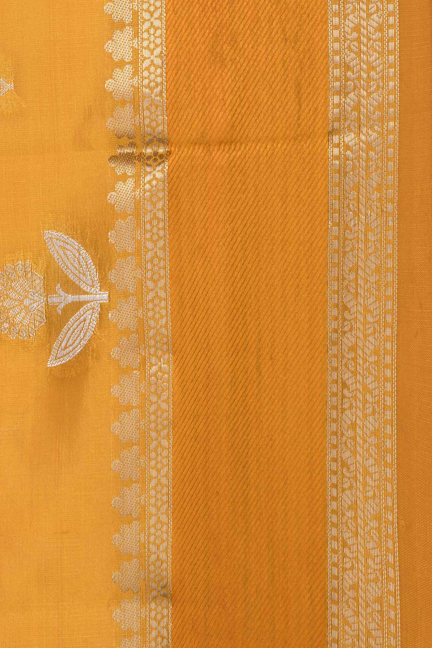 Mustard Banarasi Raw Silk Saree - Image 3