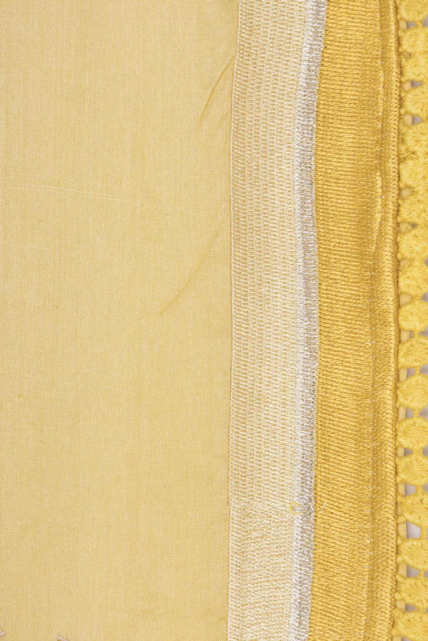Yellow Dual Tone Tussar Saree - Image 3