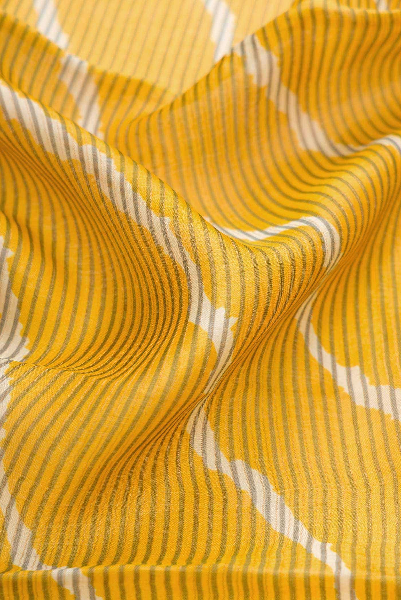 Yellow Dual Tone Tussar Silk Saree - Image 2