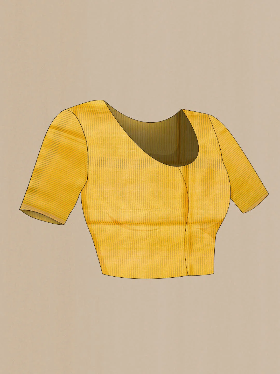 Yellow Dual Tone Tussar Silk Saree - Image 4