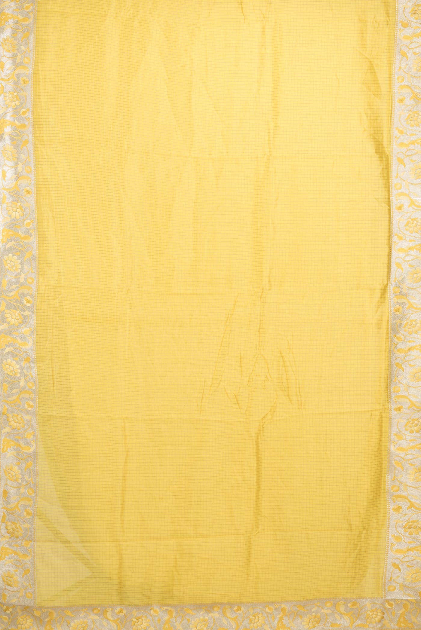 Yellow Dual Tone Tussar Silk Saree - Image 4