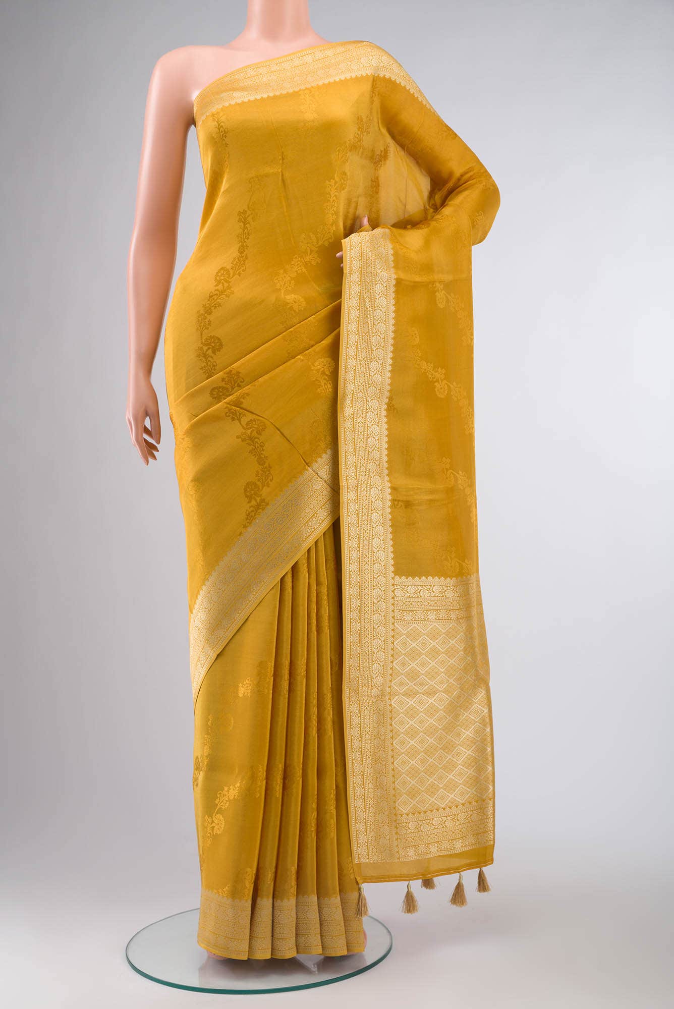 Yellow Georgette Saree