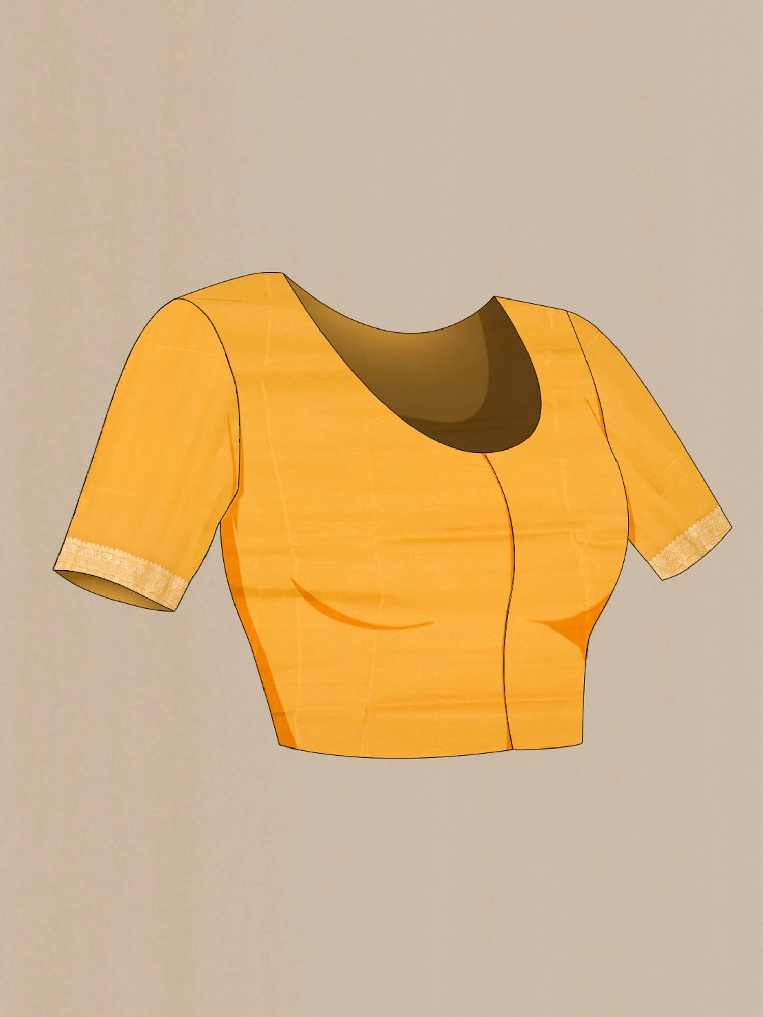 Yellow Georgette Saree - Image 3