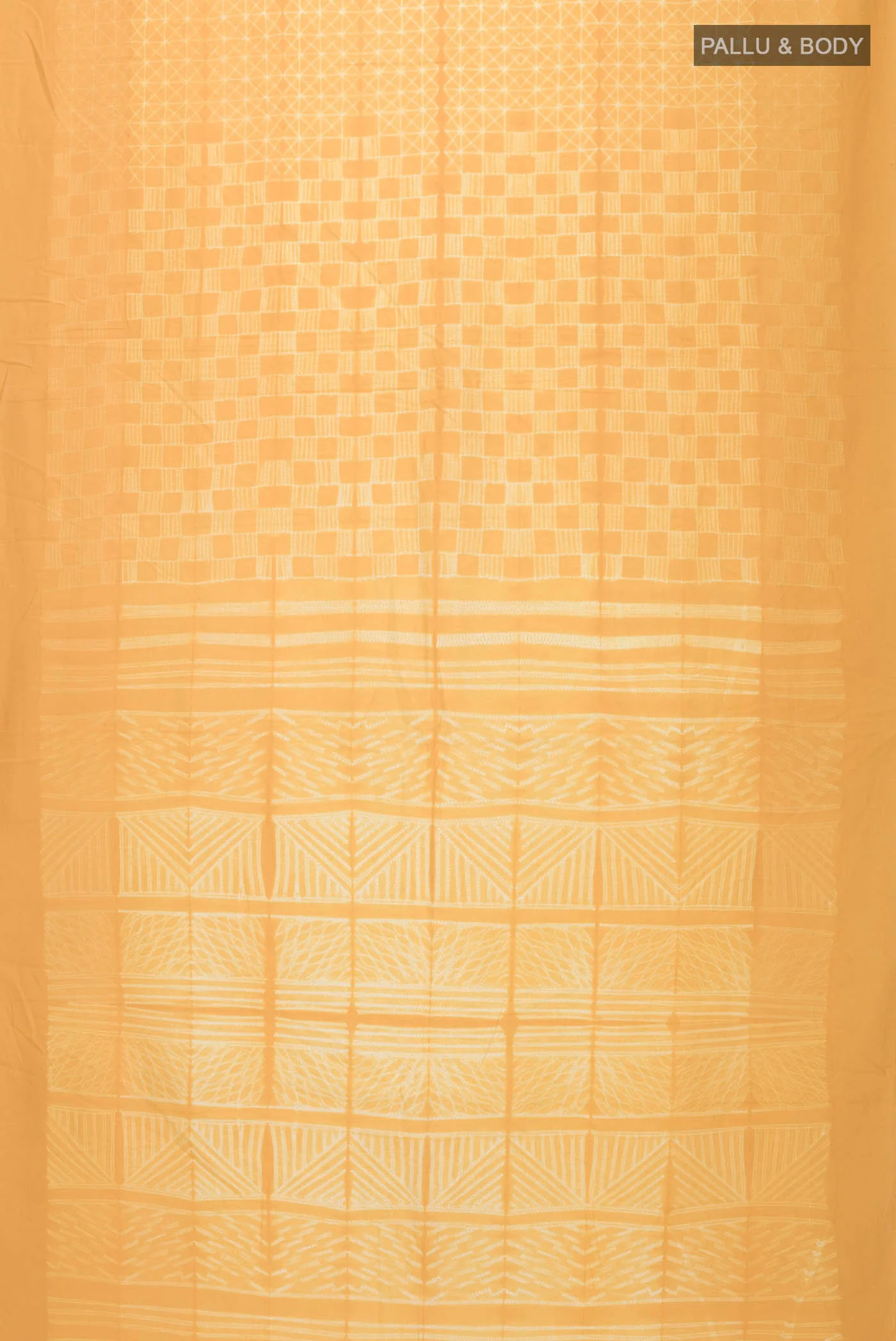 Yellow Handloom Cotton Saree - Image 3