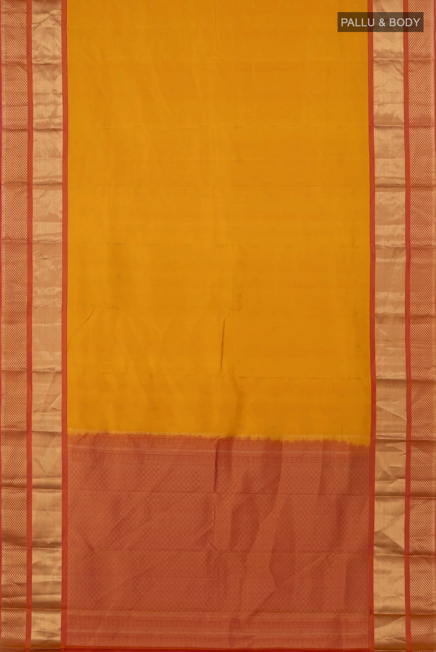 Yellow Kanchipuram Silk Saree - Image 5