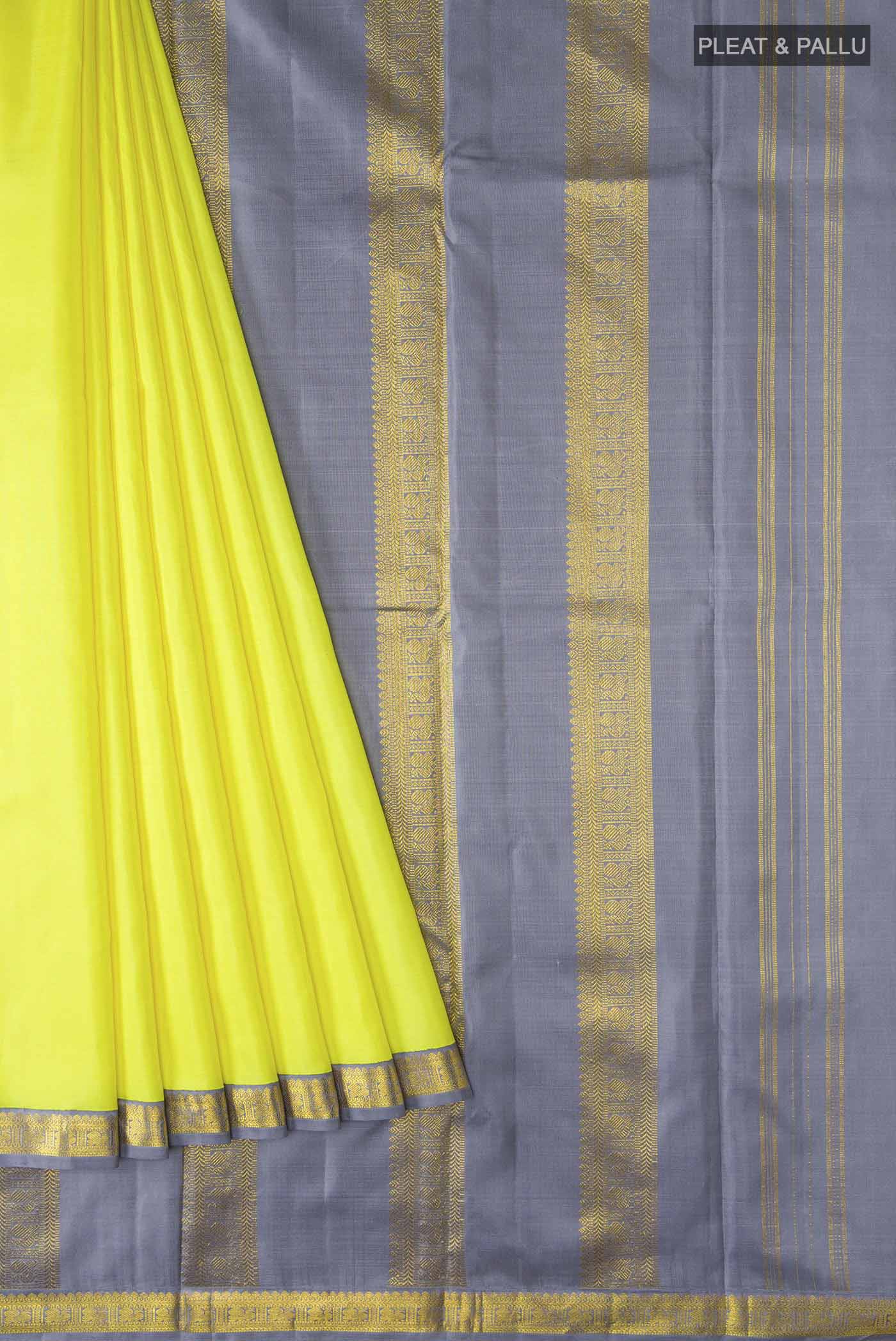 Yellow Kanchipuram Silk Saree - Image 4