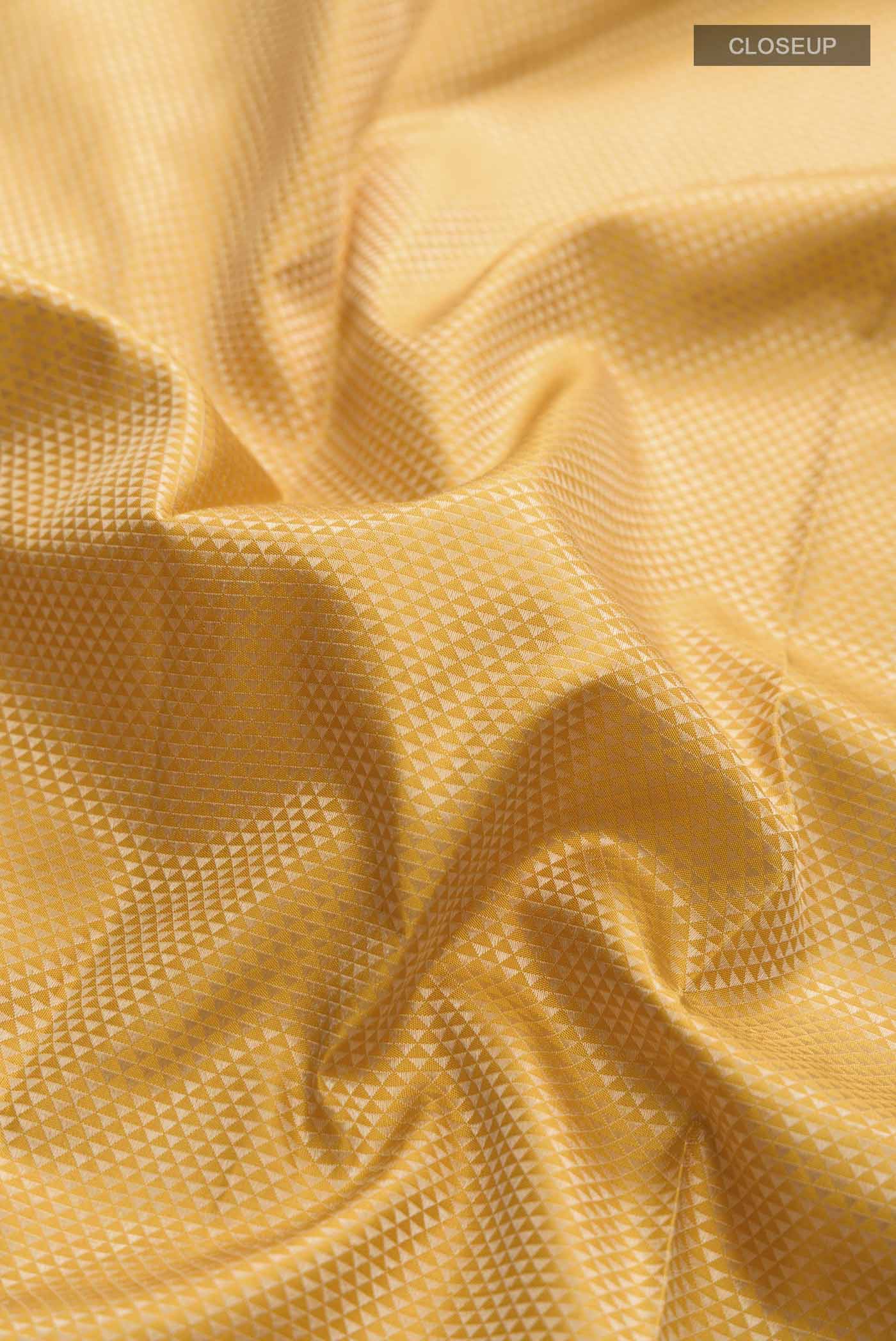 Yellow Kanchipuram Silk Saree - Image 2
