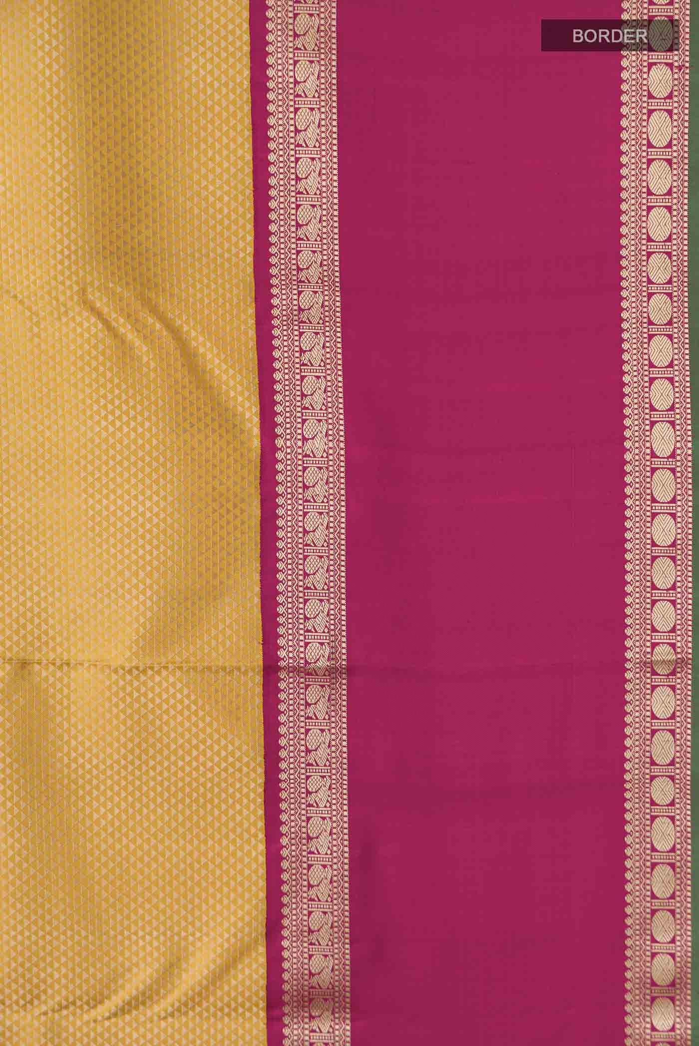 Yellow Kanchipuram Silk Saree - Image 3
