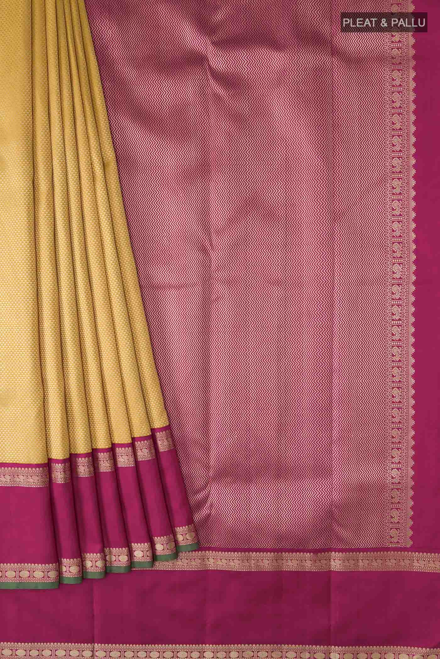 Yellow Kanchipuram Silk Saree - Image 4