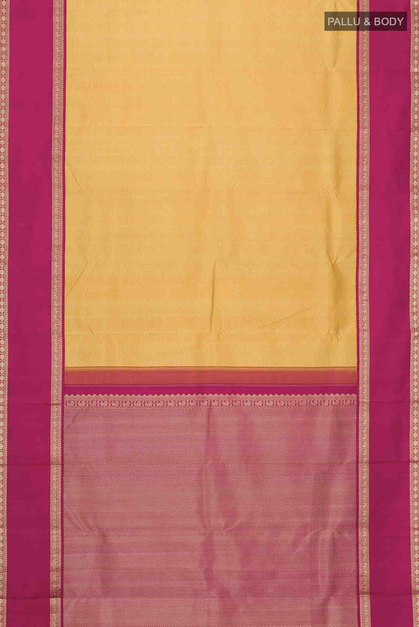 Yellow Kanchipuram Silk Saree - Image 6